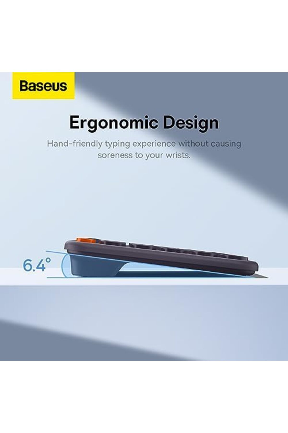 Baseus-لوحة مفاتيح لاسلكية لأجهزة الكمبيوتر المكتبية، K01B لوحة مفاتيح لاسلكية ثلاثية الأوضاع متعددة الأجهزة، مفاتيح فائقة النحافة 6