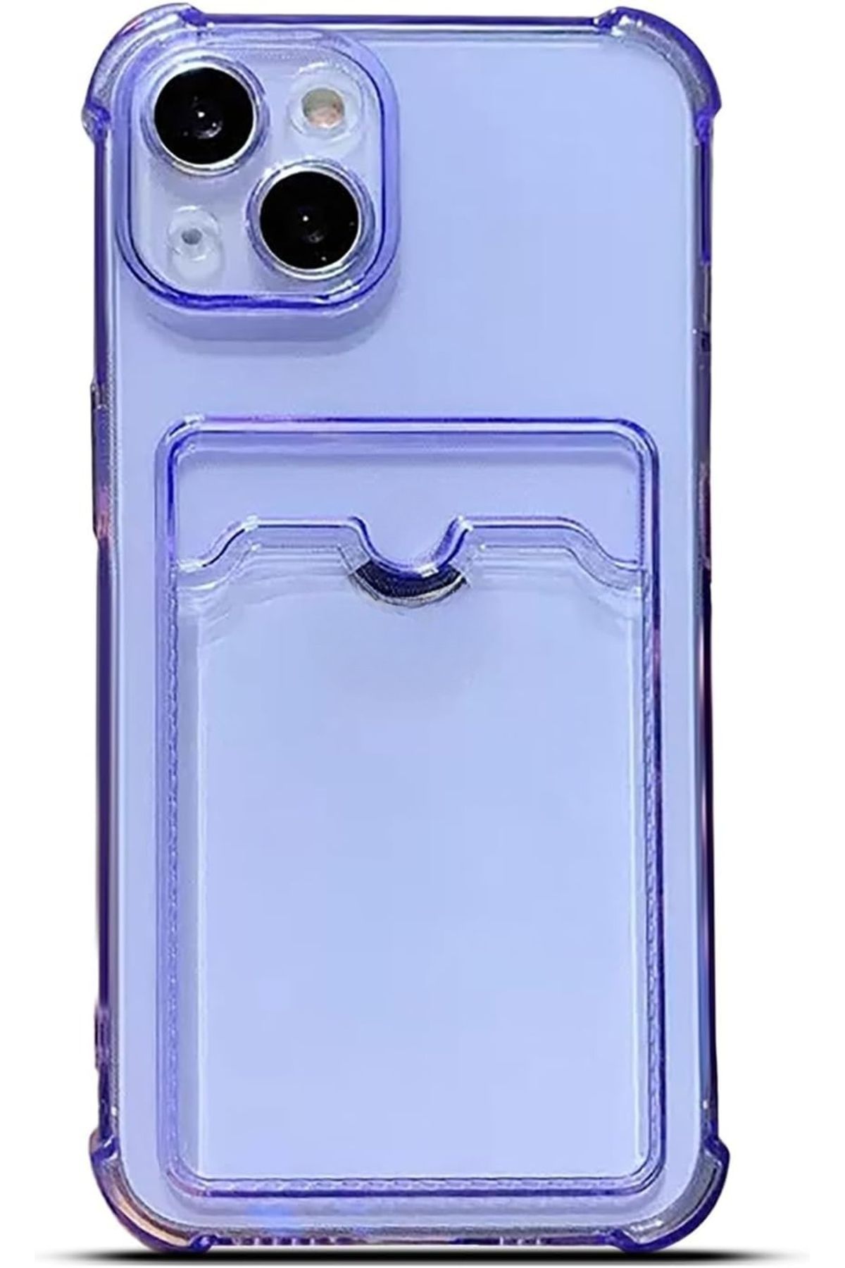 Ehr. iPhone 15 Plus Uyumlu Kamera Korumalı Kartlıklı Köşeleri Airbag Tasarımlı Darbe Önleyici Şeffaf Sili
