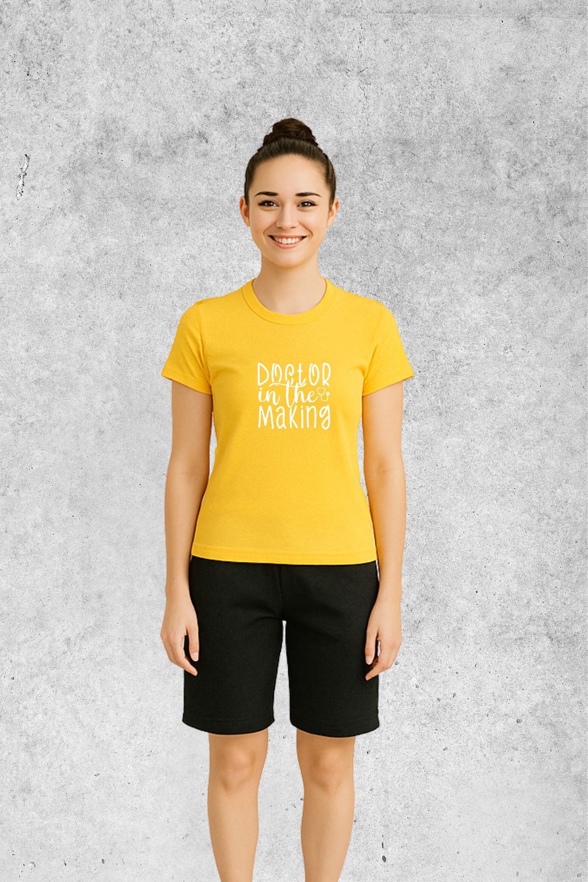 MOLICO BASİC unisex sıfır yaka kısa kollu DOCTOR baskılı TSHİRT
