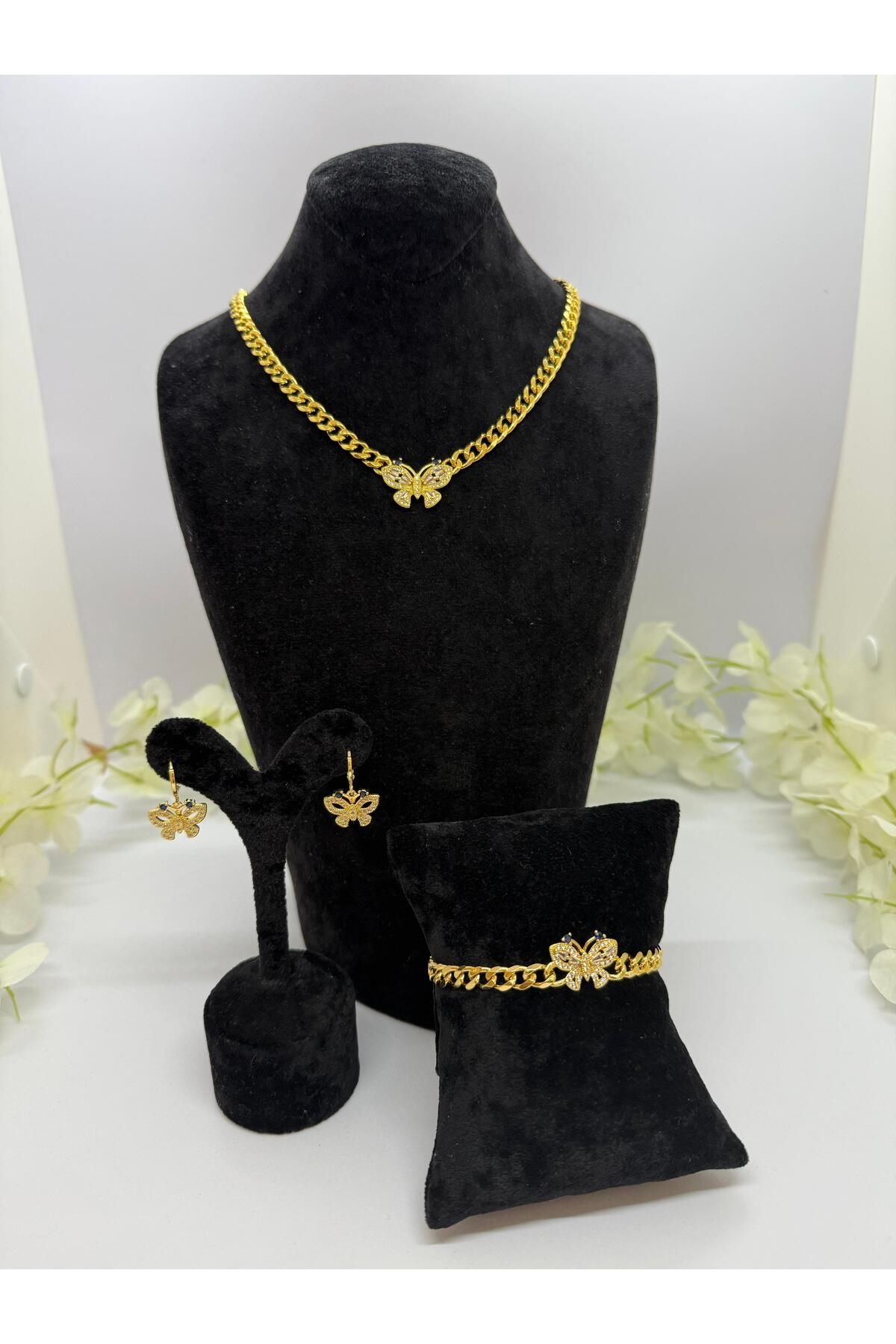 Constanza Exclusive 22 Ayar Altın Kaplama Kelebek Motifli Gurmet Set Lvd644