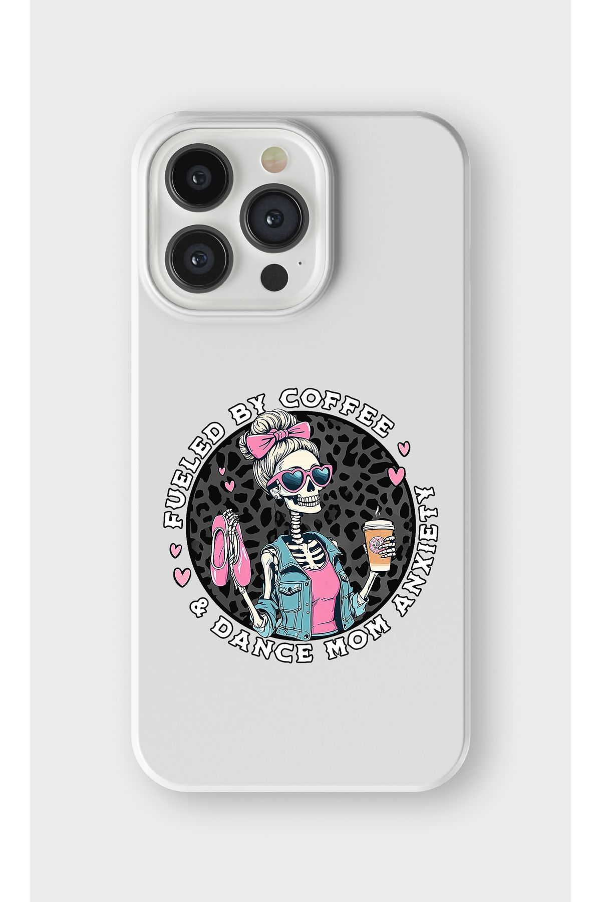 lelia iPhone 13 Pro Max Uyumlu Pembe İskelet Tasarımlı İçi Kadife Lansman Beyaz Silikon Kılıf