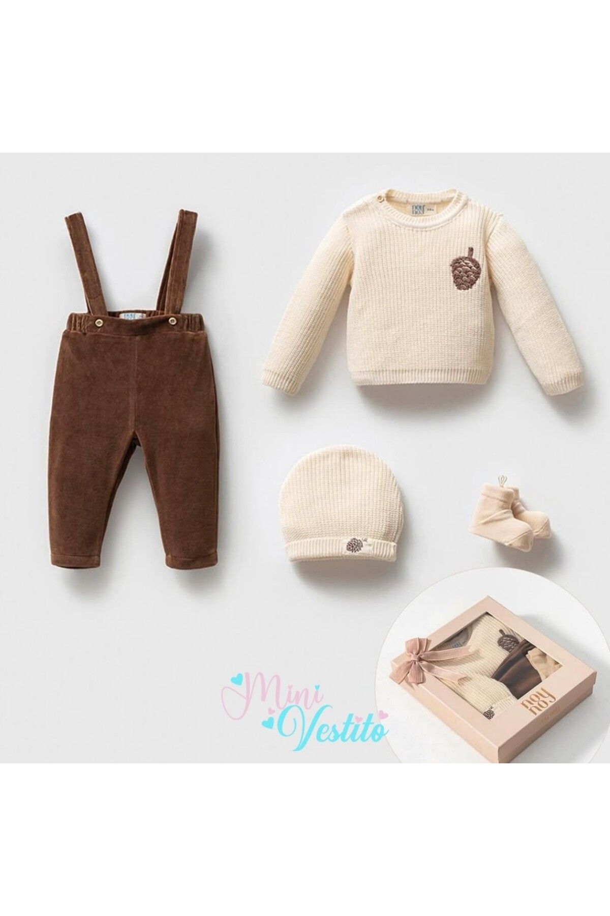 MiniVestito “ Minik Meşe Erkek Bebek Sonbahar Takımı ”