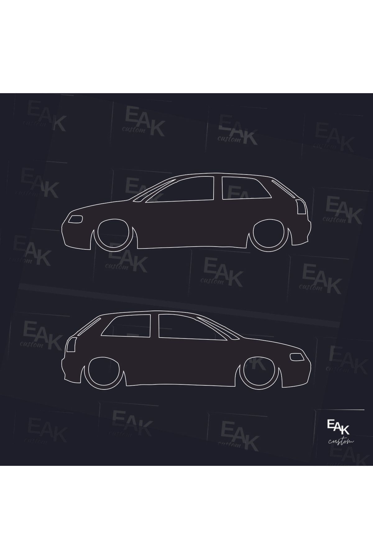 eakcustom AUDİ A3 oto sticker (18cm x 6cm) (2ADET)