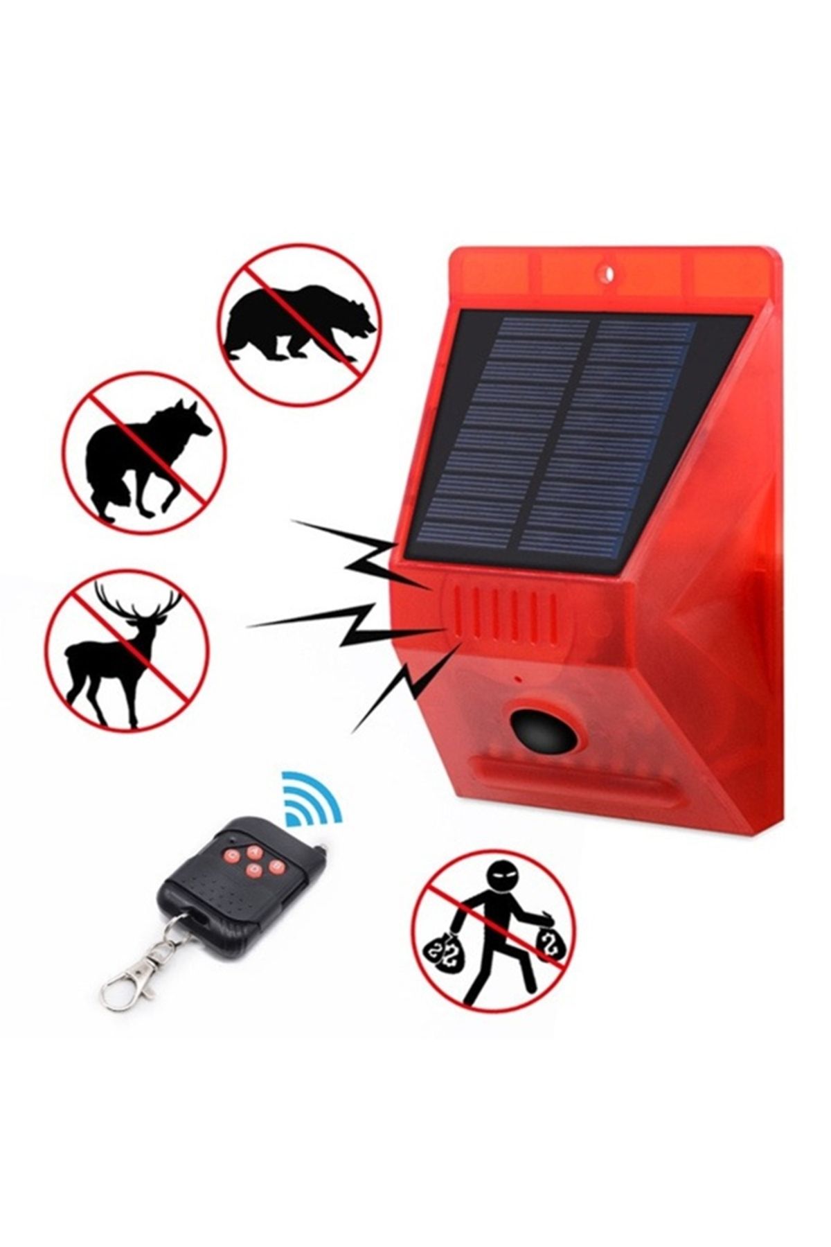 gaman Solar Alarm Lambası - Güneş Enerjili, Uzaktan Kumandalı Sesli Alarm