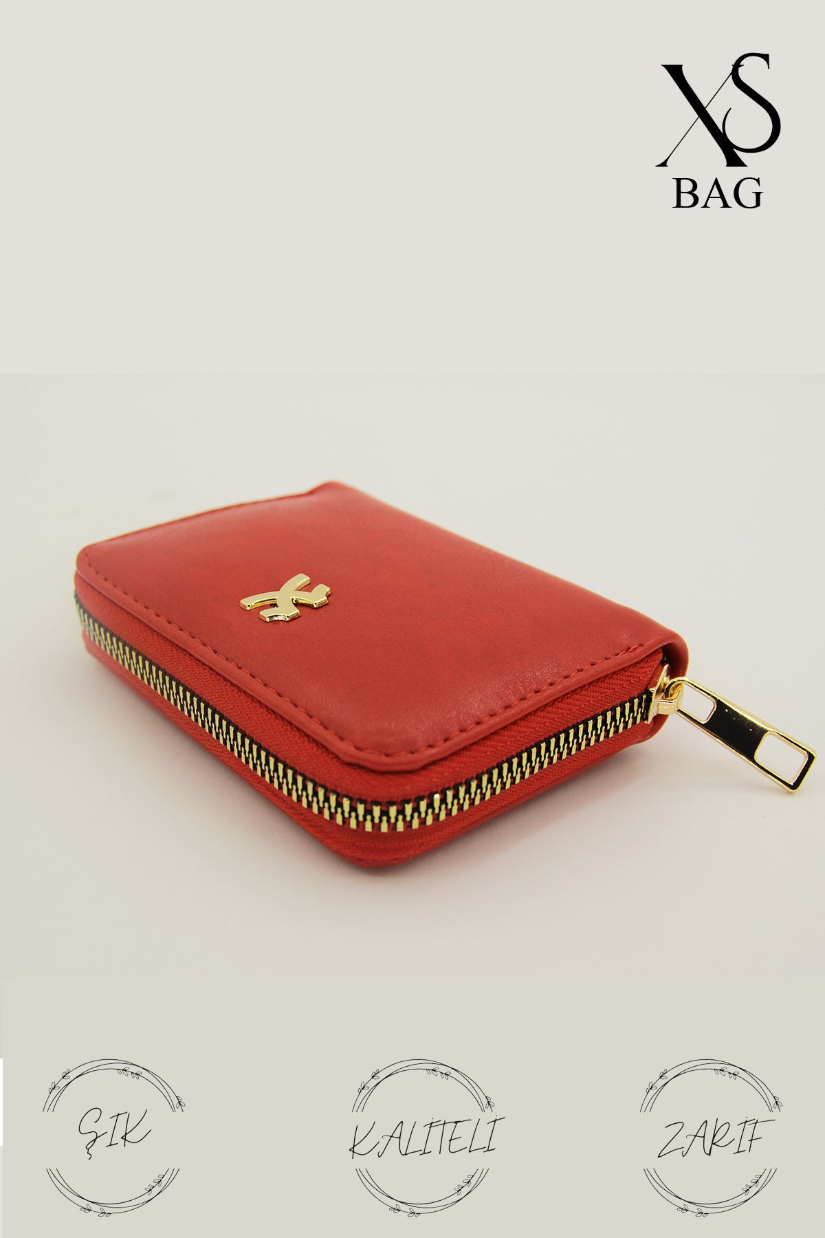 XSBAG TURUNCU PEMBE KADIN EL CÜZDANI ŞIK VE ZARİF TASARIM 2 BÖLMELİ 8X10 CM