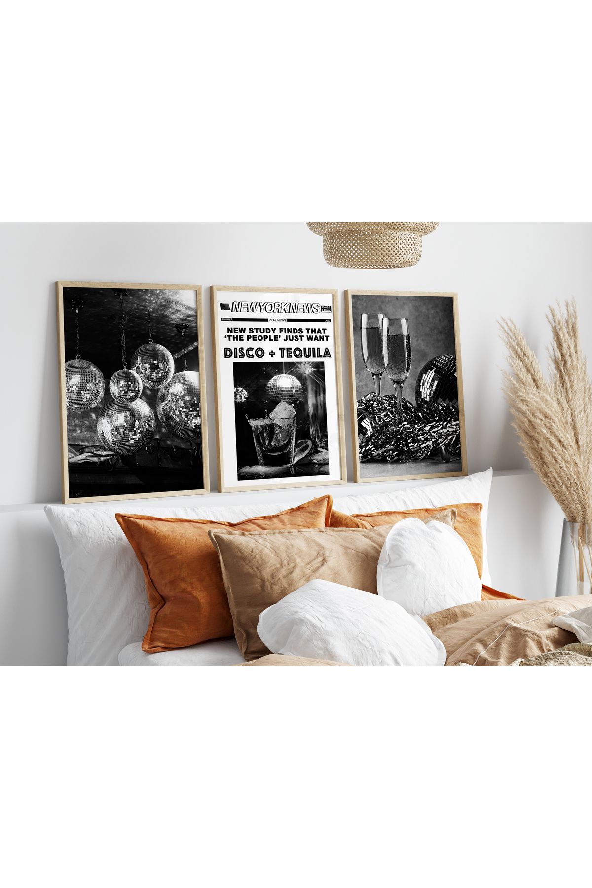 June Art Gallery Magazin Poster Set, Pinterest Magazin Poster, 3'lü Çerçevesiz Poster