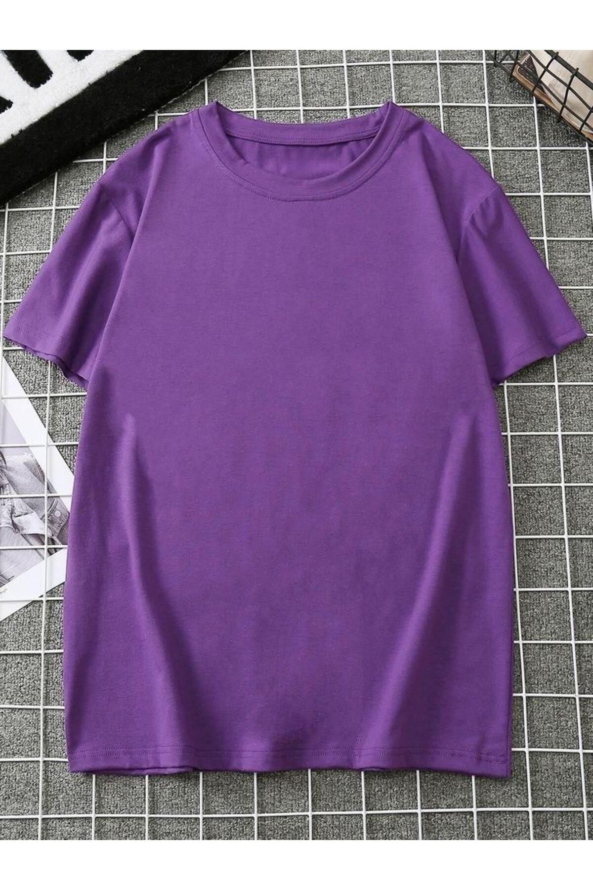 THE WHITE Erkek Basic Mor T-Shirt