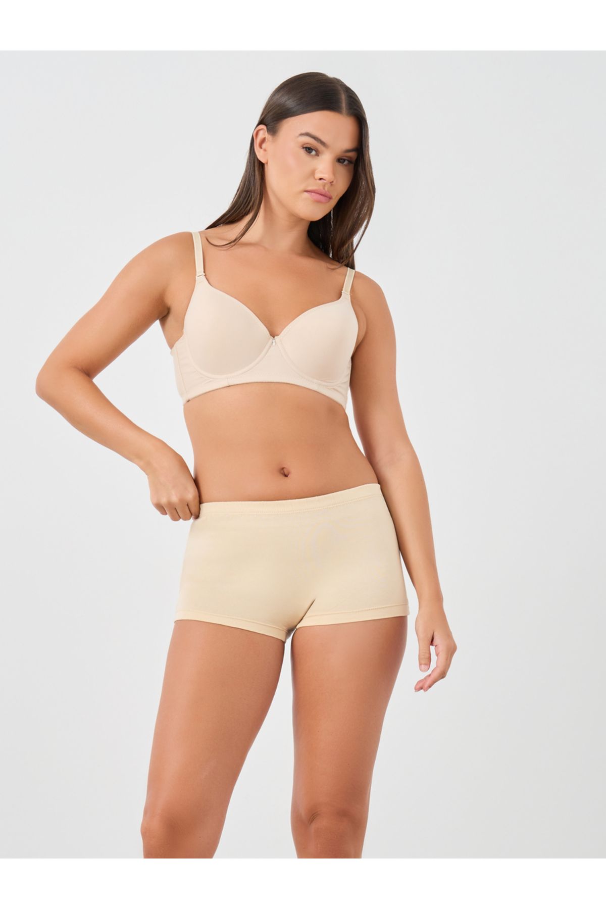 Styli-Set of 4 - Solid Cotton Elasticated Waist Boyshorts 2
