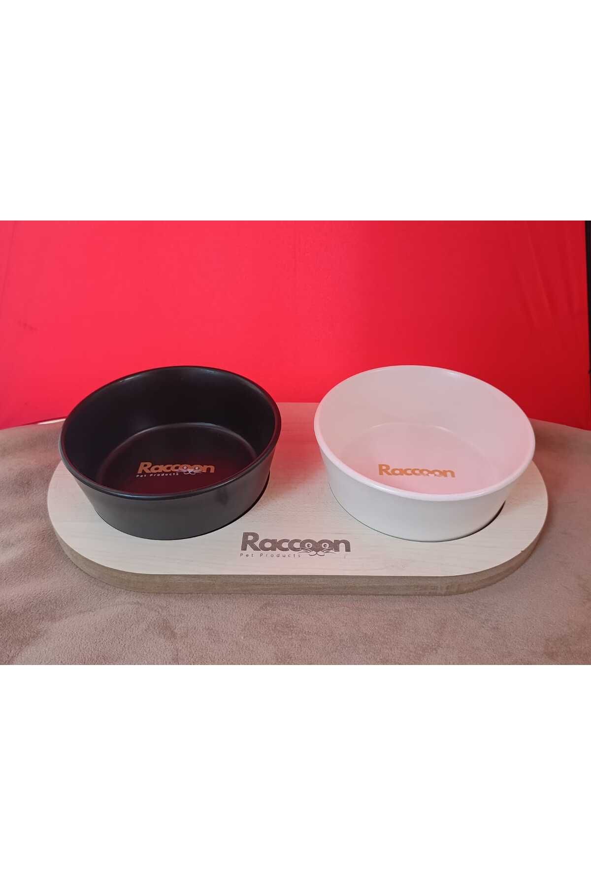 raccoon Zeus Seramik İkili Mama Kabı 400 Ml x 2