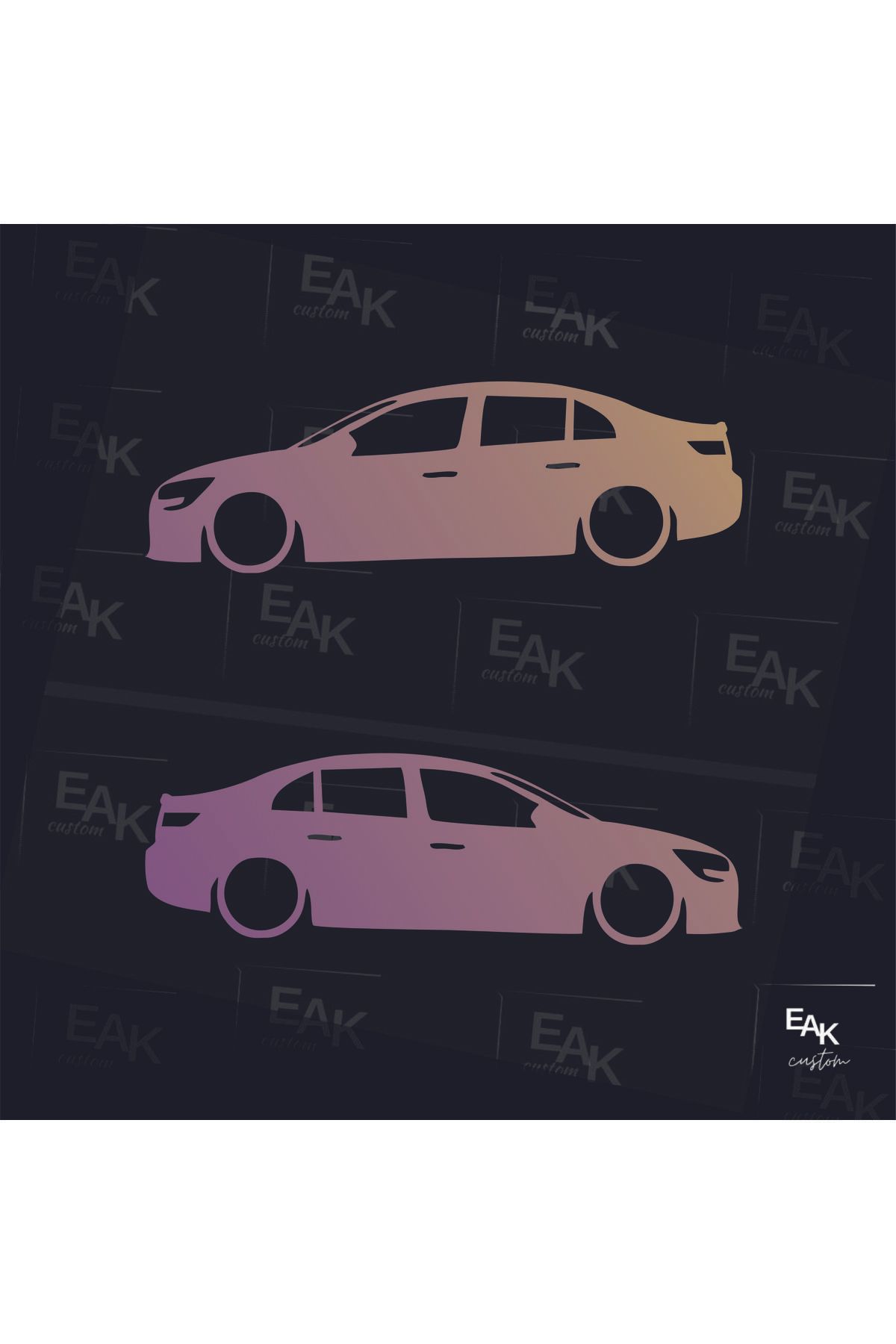 eakcustom RENAULT MEGANE 4 (SEDAN) oto sticker (18cm x 6cm) (2ADET)