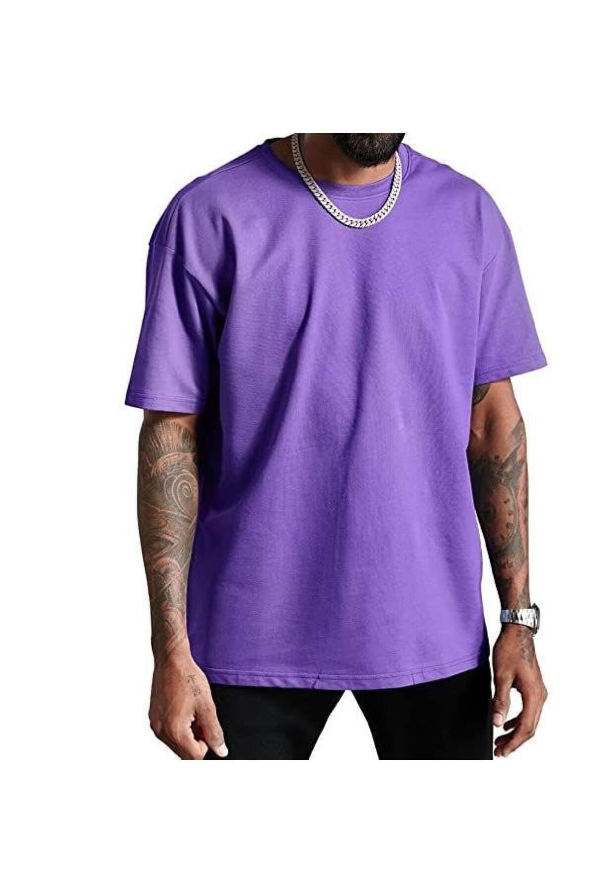 THE WHITE Kadın Regular Mor T-Shirt