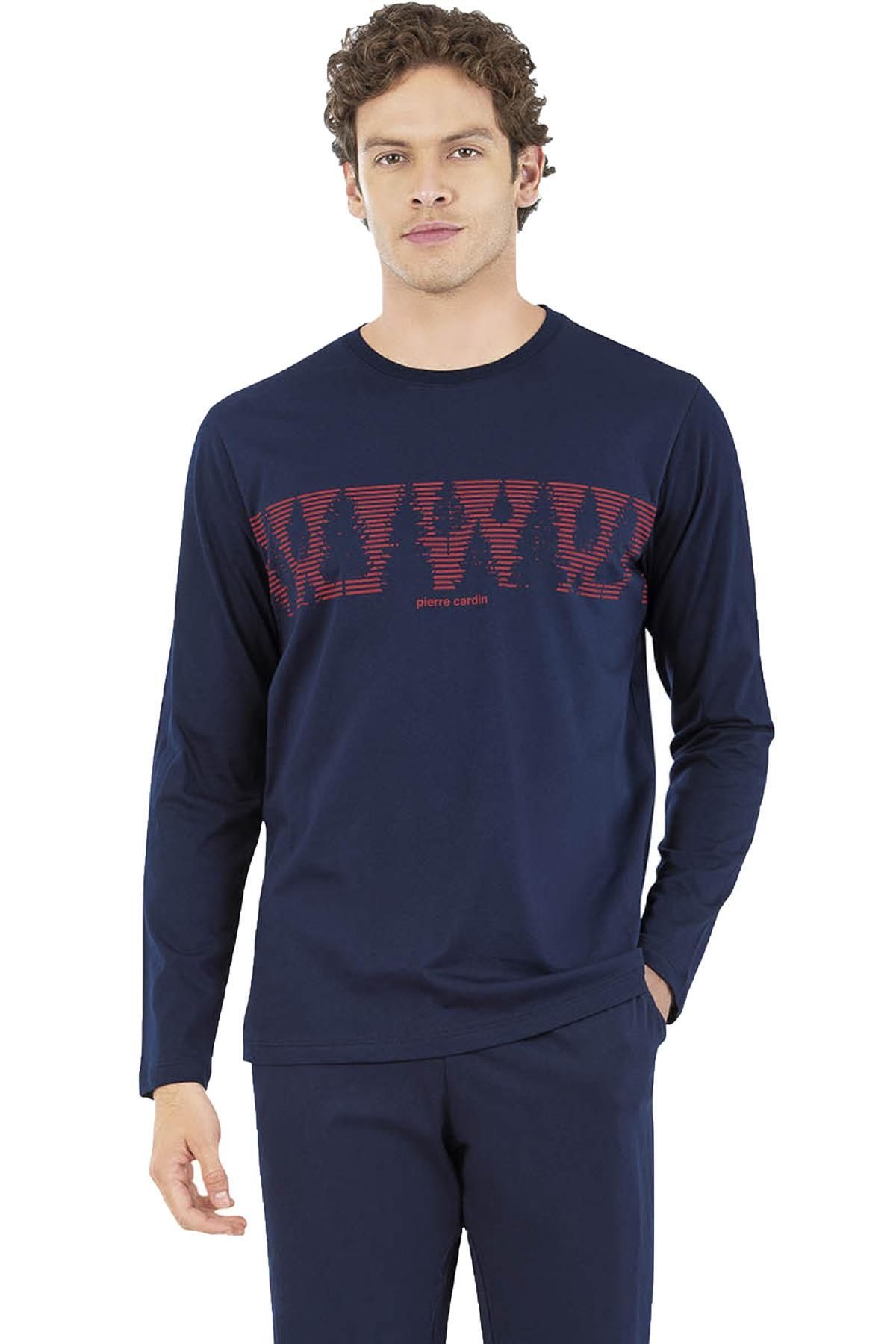 Pierre Cardin Erkek Uzunkol Çeyizlik Pijama Takım, %100 Pamuklu, Cep Detaylıdır