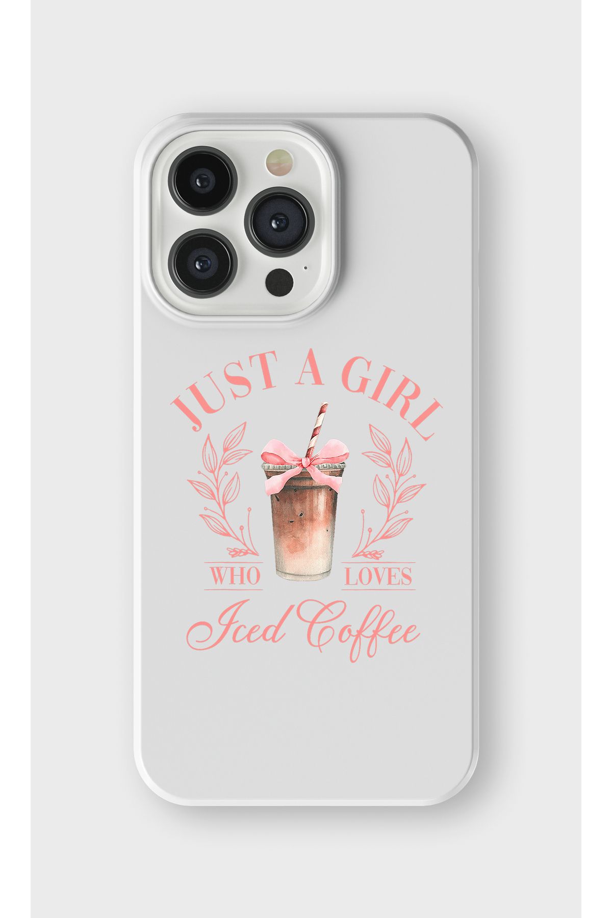 lelia iPhone 13 Pro Uyumlu Just a Girl Tasarımlı İçi Kadife Lansman Beyaz Silikon Kılıf