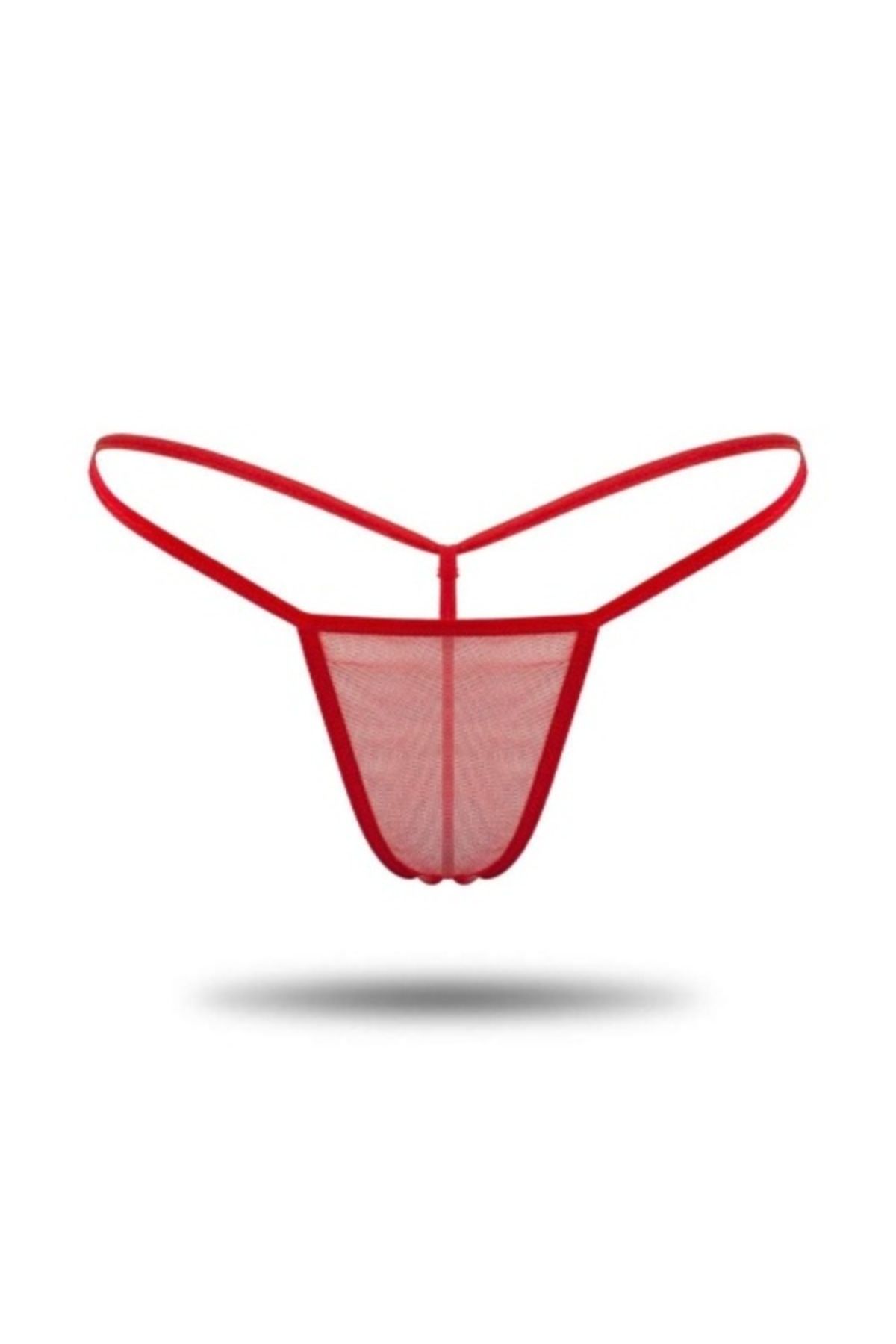 Cicişim-Red Tulle See-Through String Thong Underwear 1