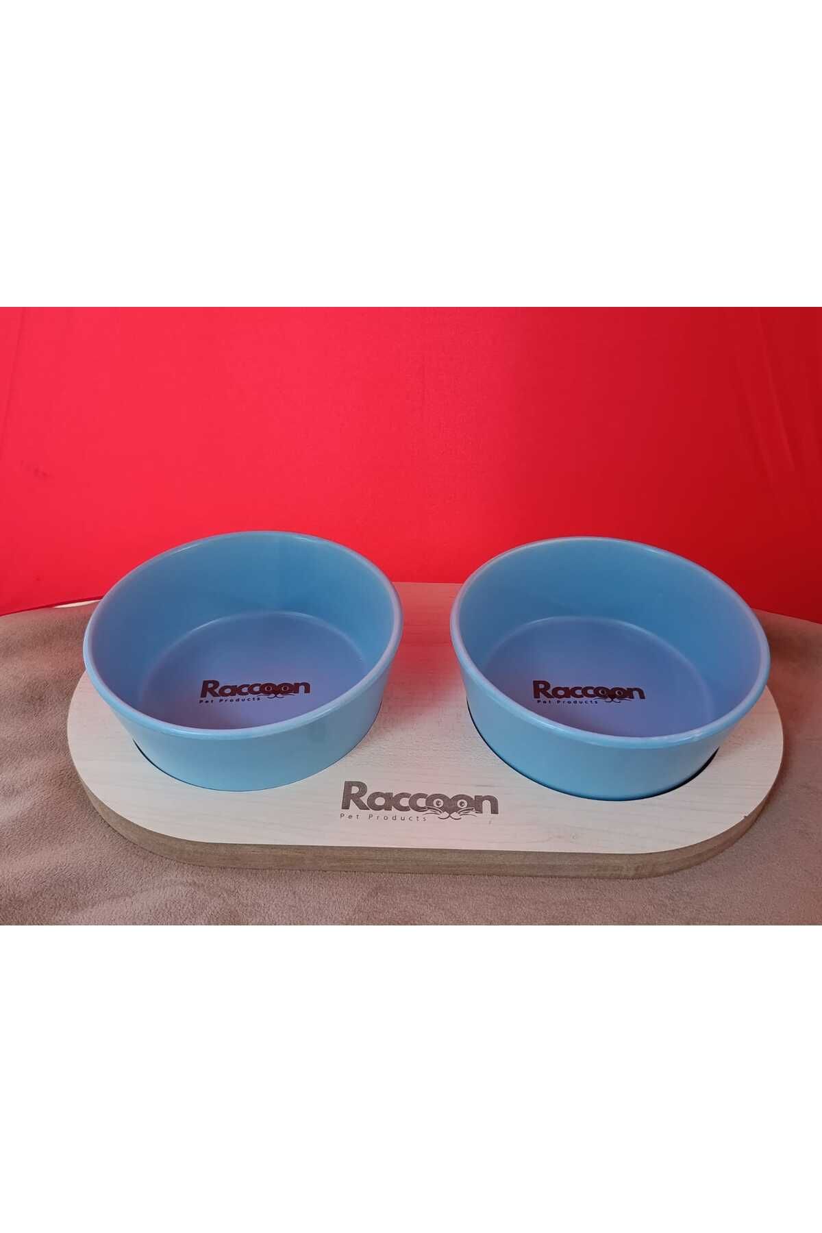 raccoon Zeus Seramik İkili Mama Kabı 600 Ml * 2
