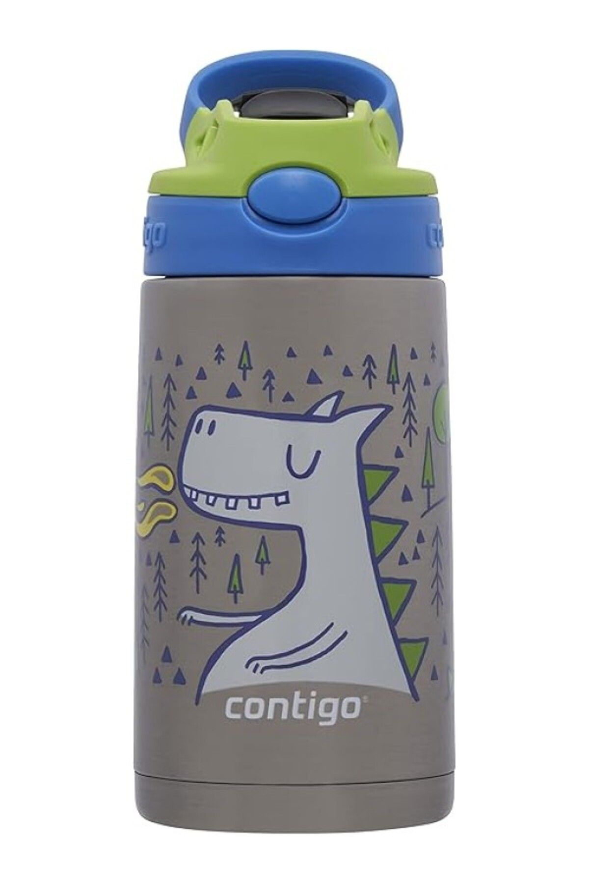 ShopZum Contigo Gizmo Flip Dragon Çelik Çocuk Suluğu 380 Ml, Mavi