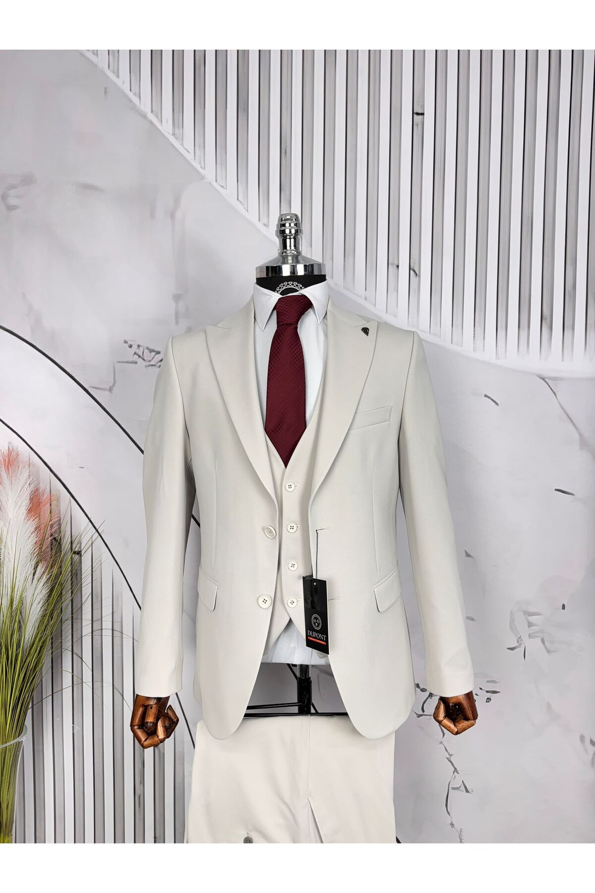 Dupont Slim Fit Çift Düğme Yelekli Takım Elbise