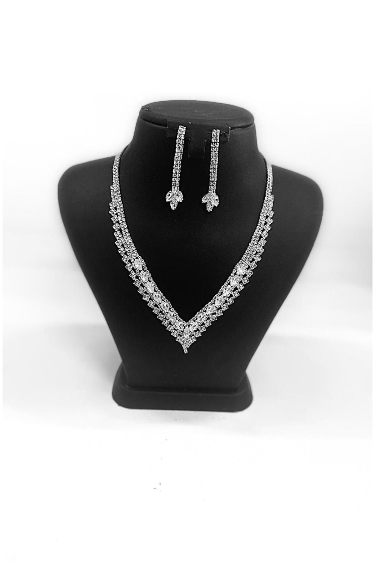 FASHİON JEWELRY Su yolu kolye küpe 2li set