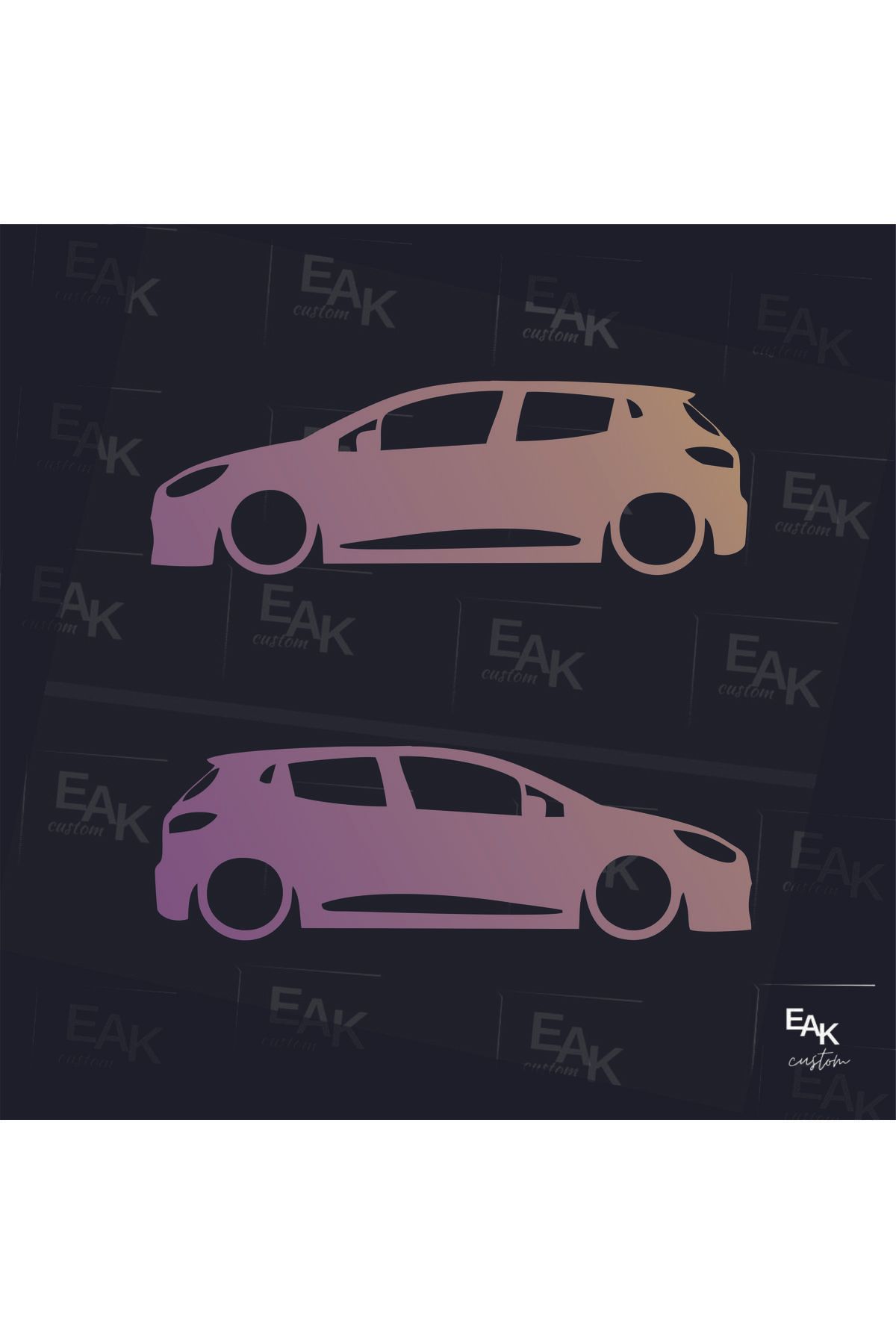 eakcustom RENAULT CLİO oto sticker (18cm x 6cm) (2ADET)