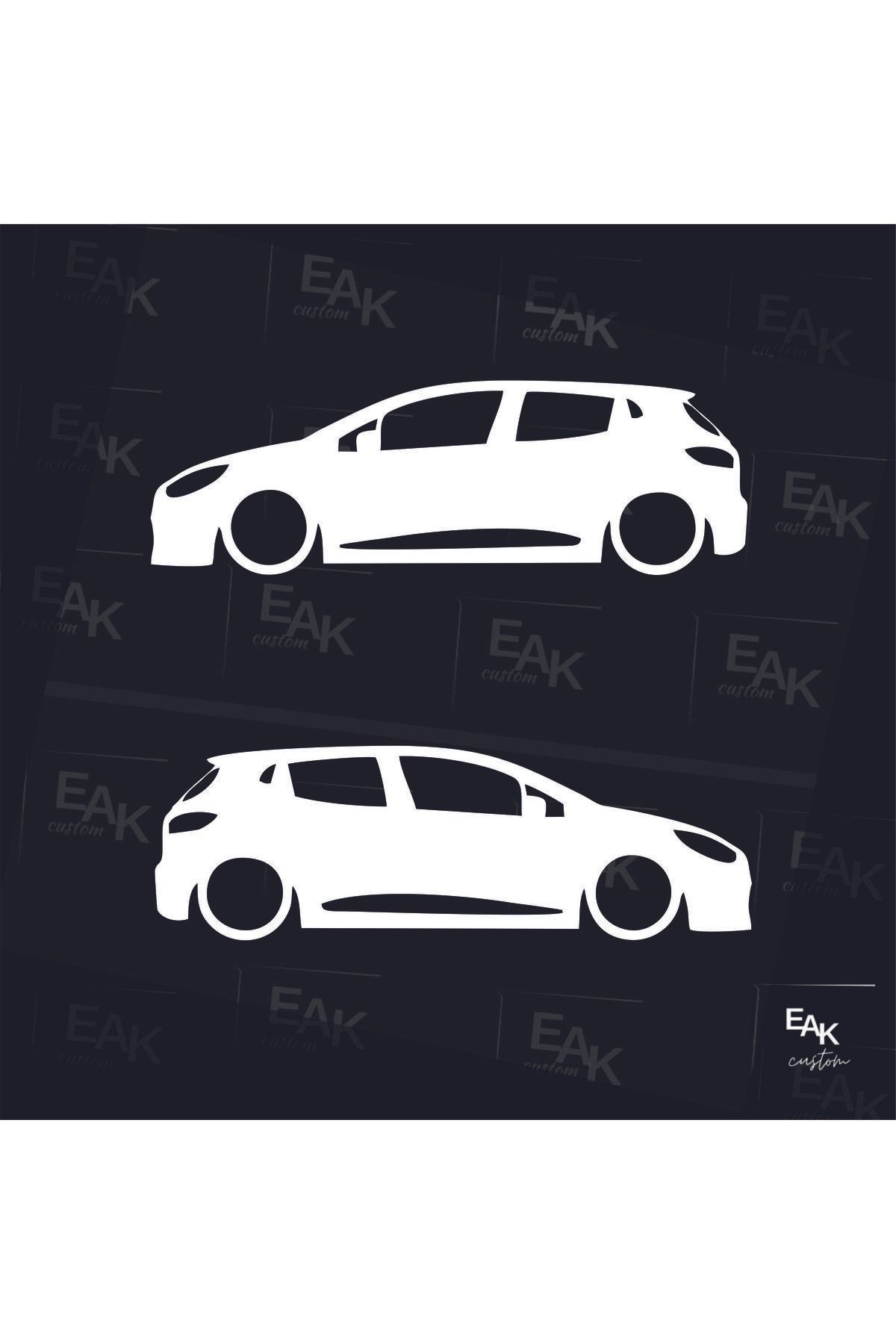eakcustom RENAULT CLİO oto sticker (18cm x 6cm) (2ADET)