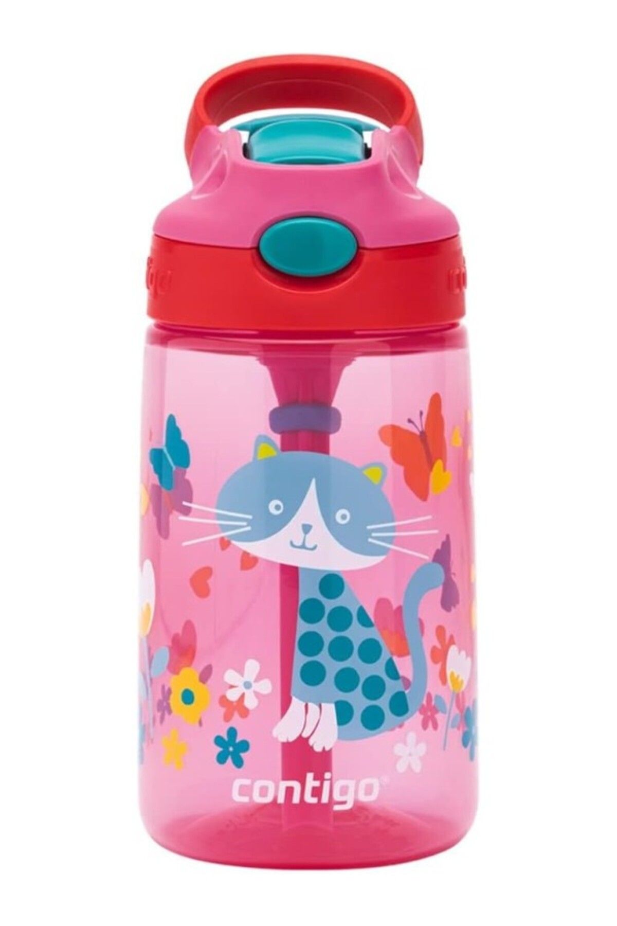 ShopZum Contigo Gizmo Flip Kedicikler Tritan Çocuk Suluğu 420 Ml Pembe