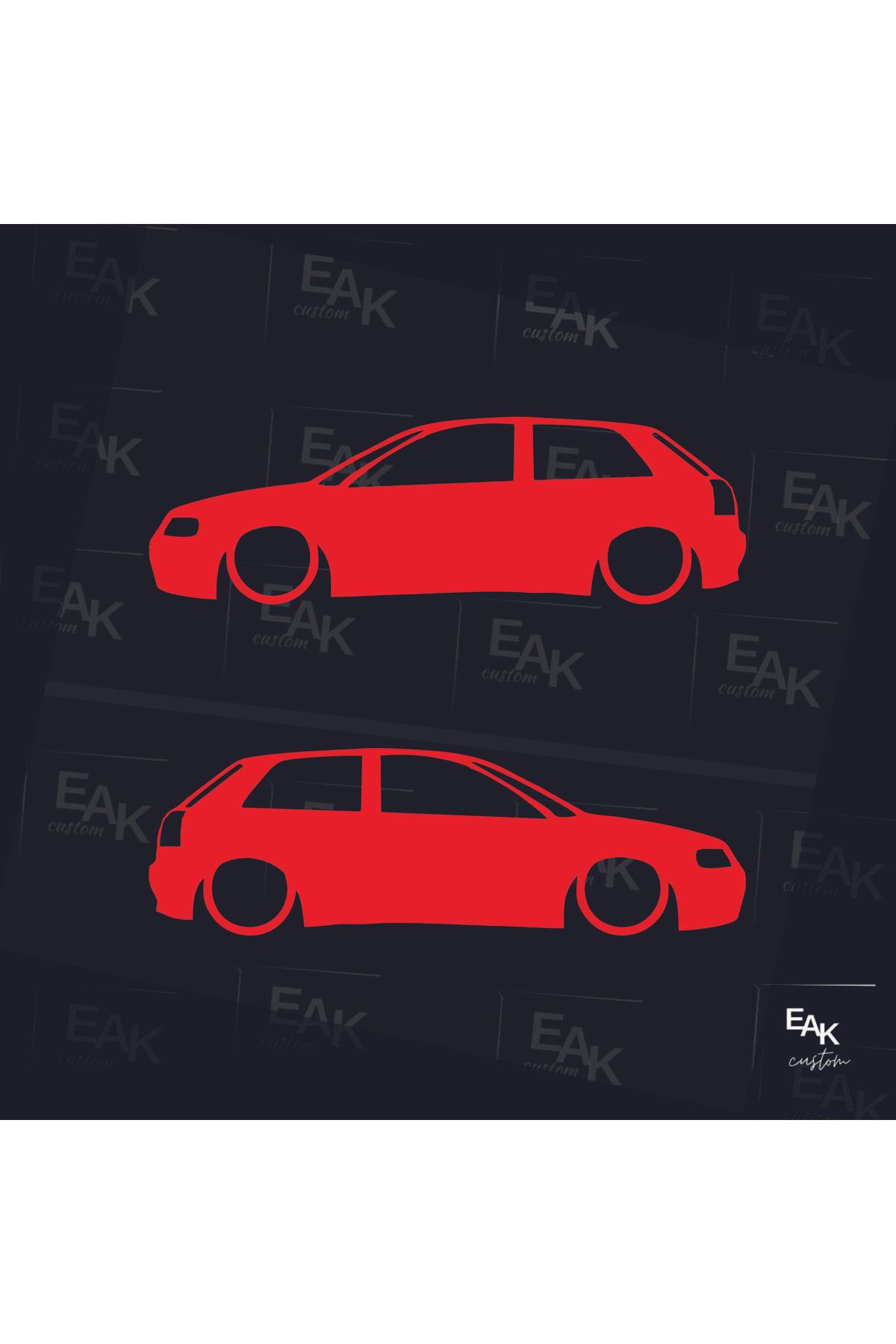 eakcustom AUDİ A3 oto sticker (18cm x 6cm) (2ADET)