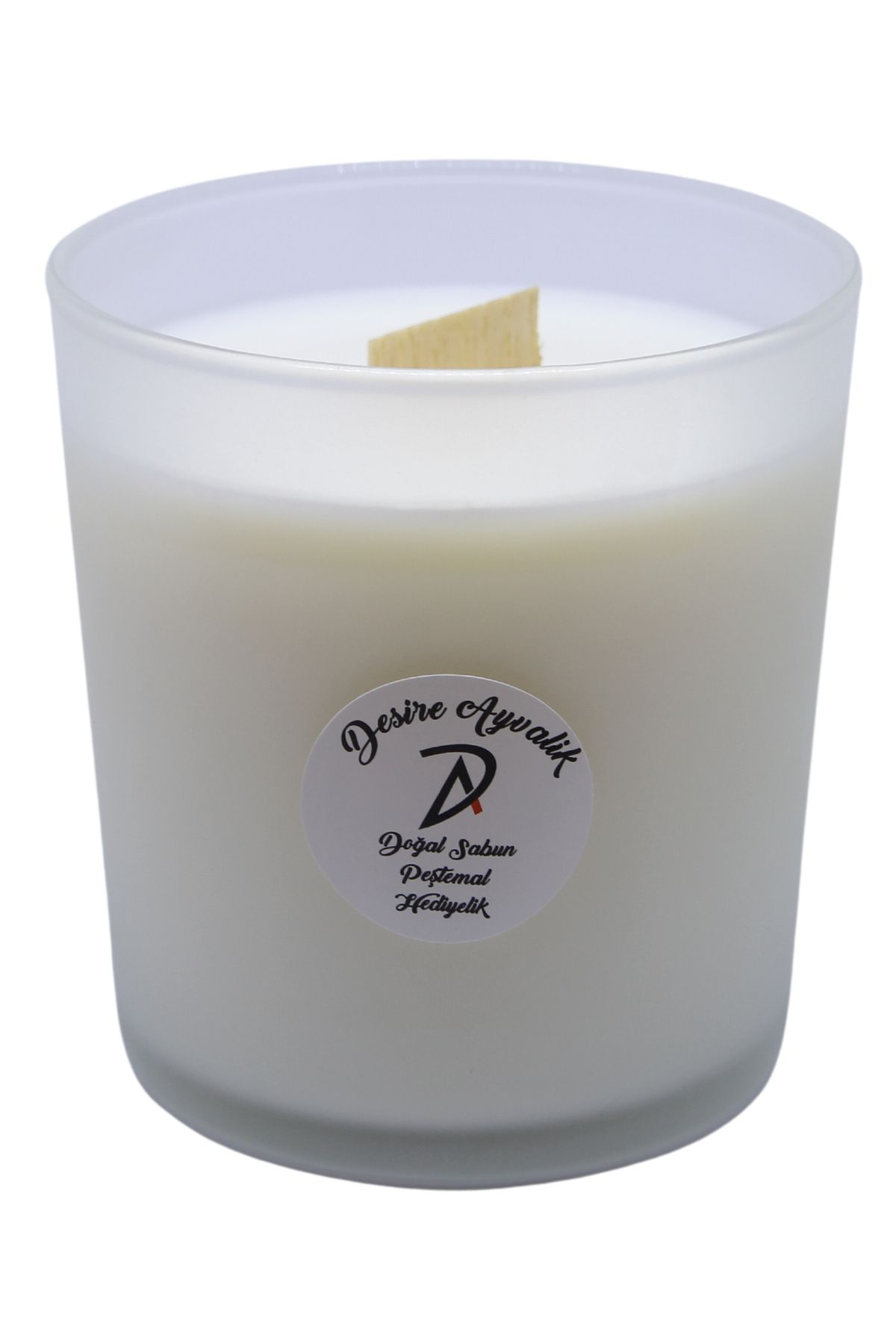 Desire Ayvalık Beyaz Soya Wax Mum Okyanus Kokulu Ahşap Fitil 470gr