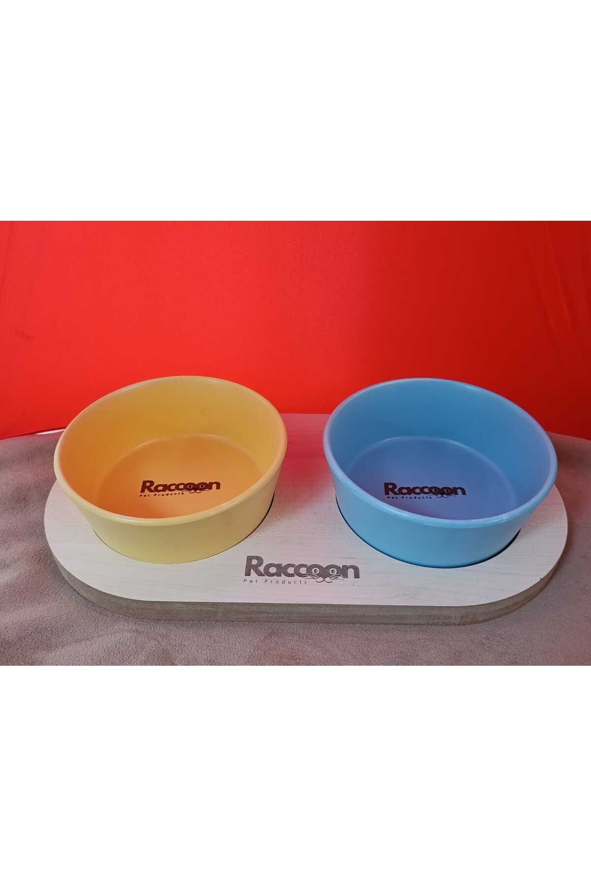 raccoon Zeus Seramik İkili Mama Kabı 400 Ml x 2
