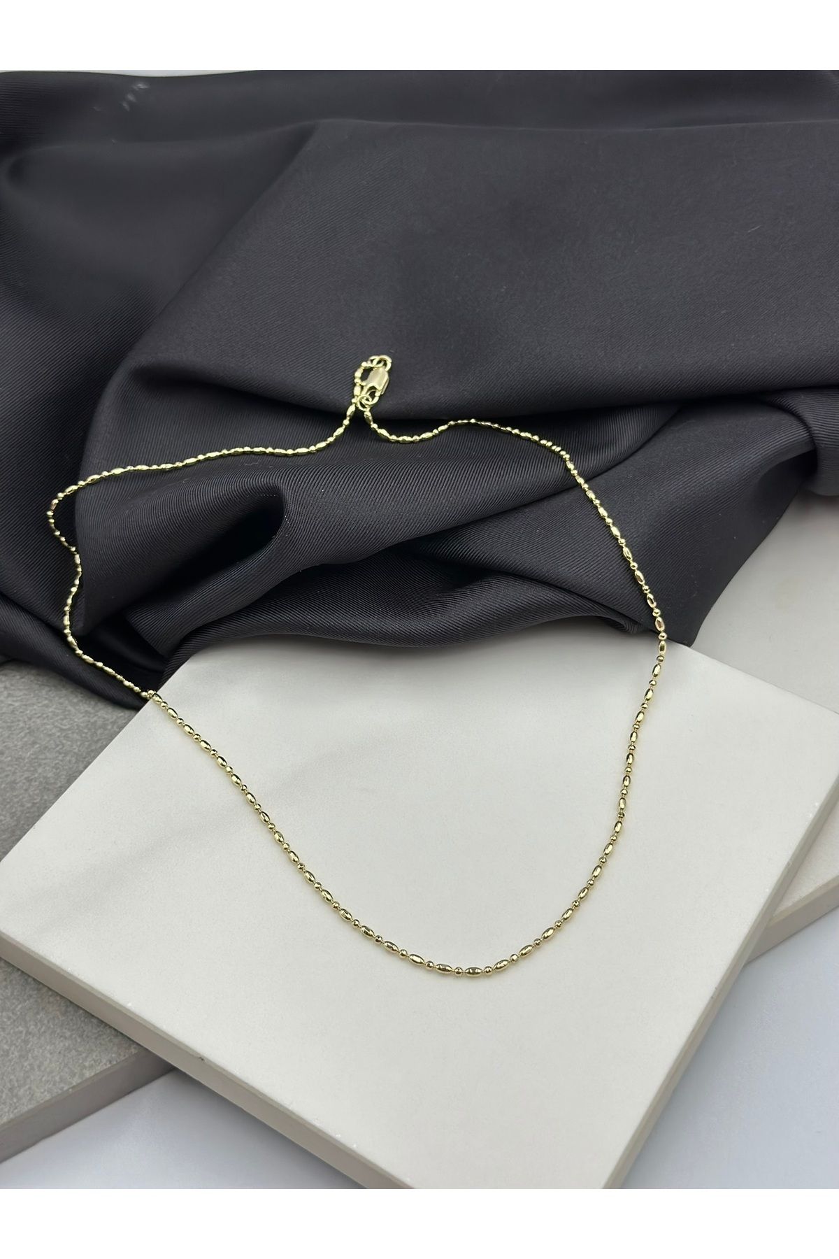 Lumiera 14K Gold Altın Renk Tasarım Topcuk Model Zincir Kolye