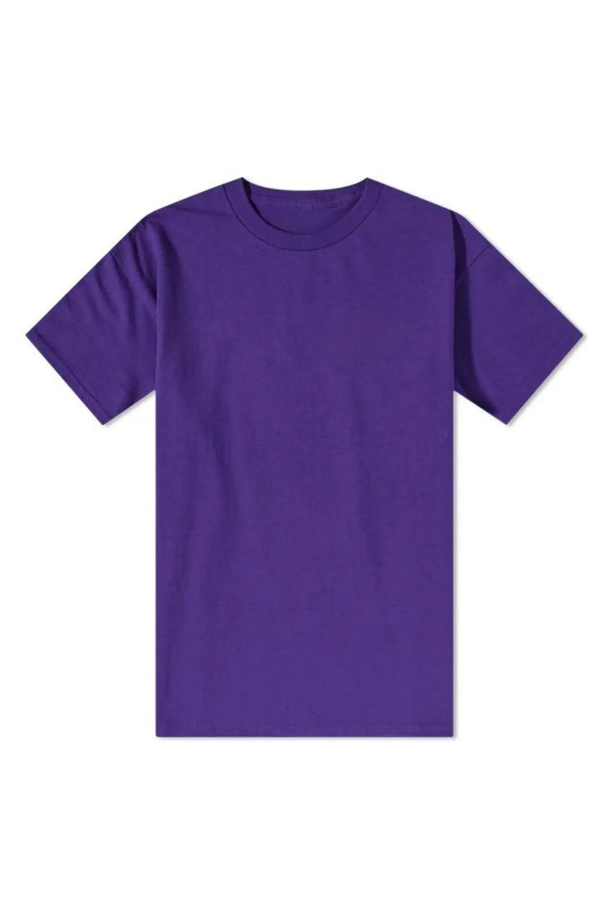 THE WHITE Bisiklet Yaka Basic Kadın Mor T-Shirt
