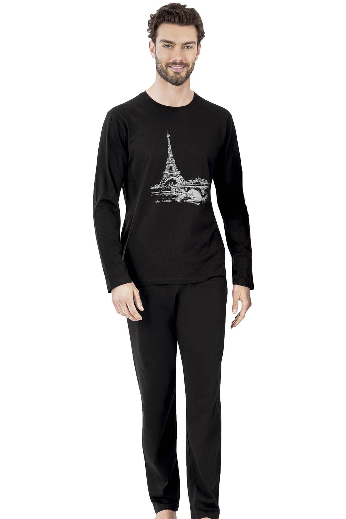 Pierre Cardin Erkek Pijama Takım, %100 Pamuklu, Cep Detaylıdır