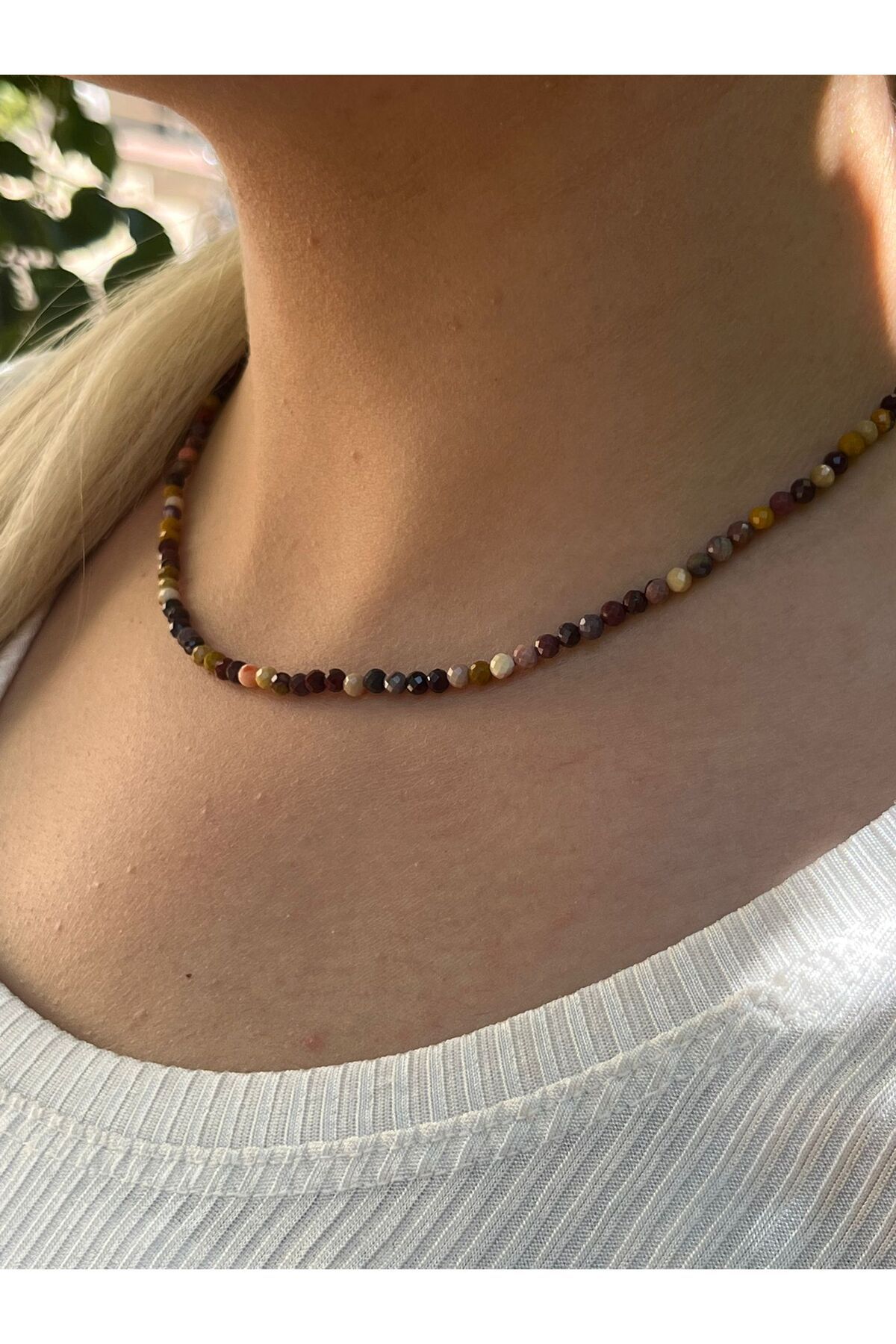 ttasdevri Jasper doğal taş kolye 3mm
