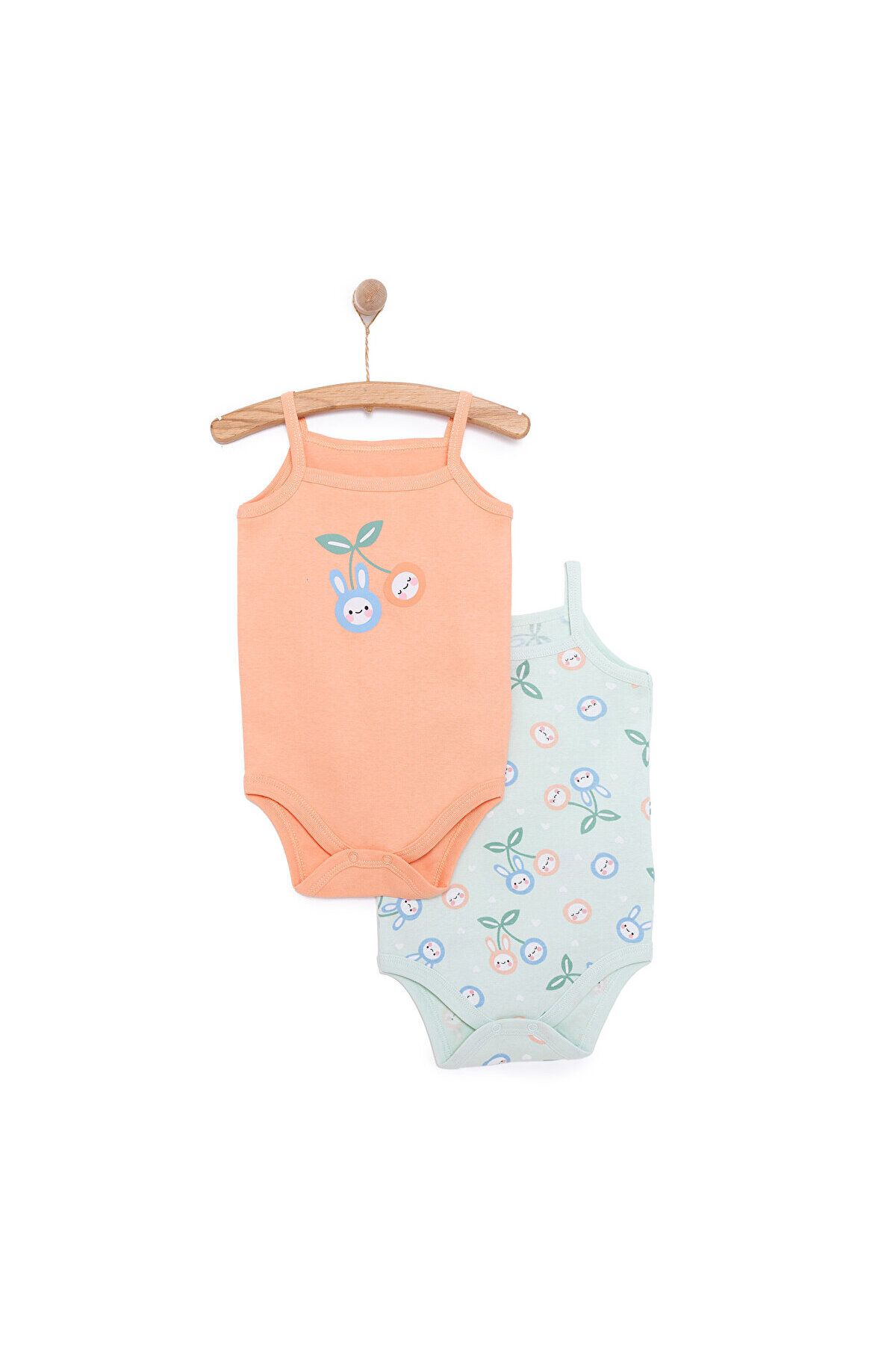 ebebek Hello Baby HelloBaby Kız Bebek 2li Body Bisiklet Yaka İp Askılı Karışık Renkli