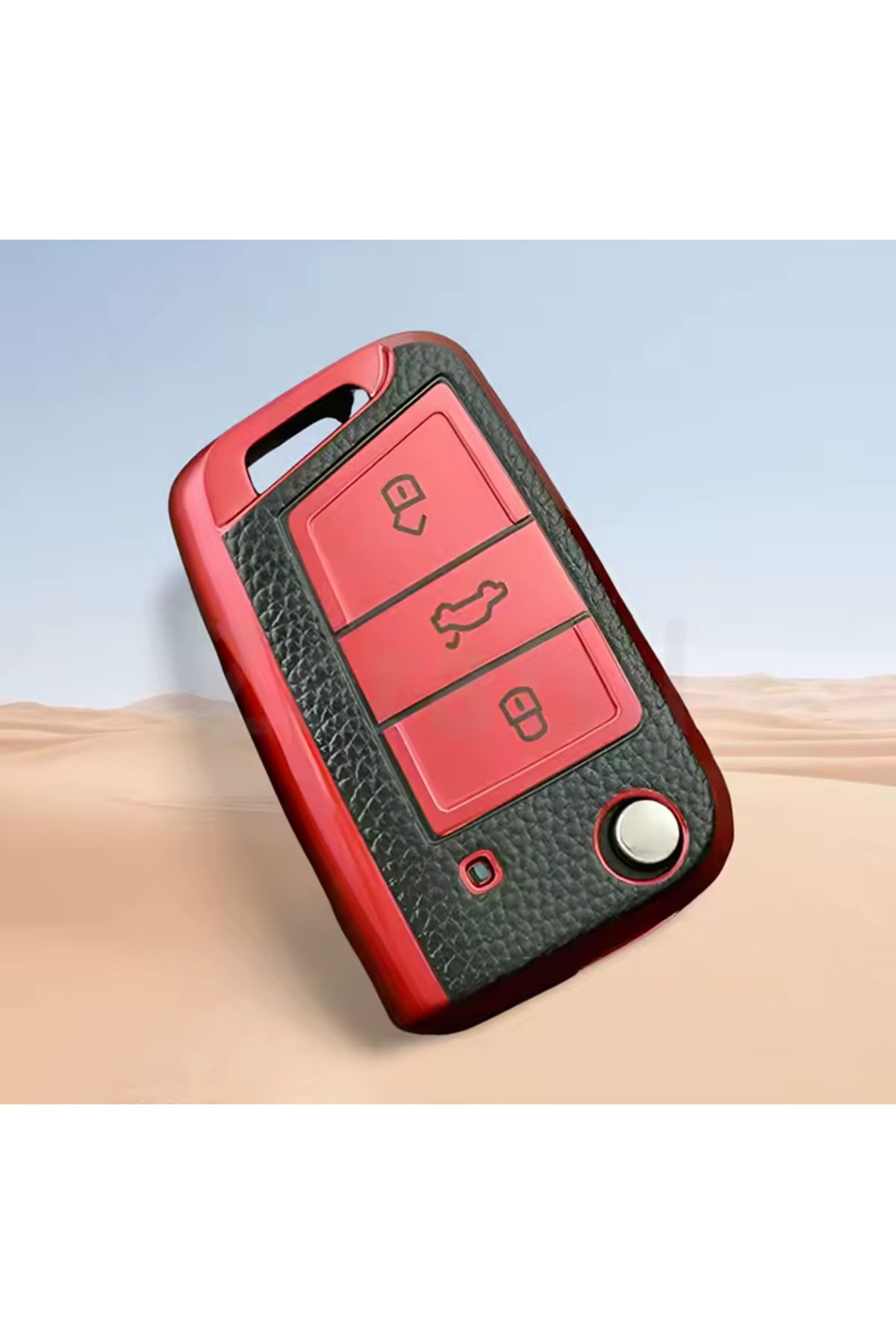 emii auto spare parts VOLKSWAGEN SEAT SKODA ANAHTAR KILIFI SUSTALI ANAHTAR UYUMLU KIRMIZI/SİYAH