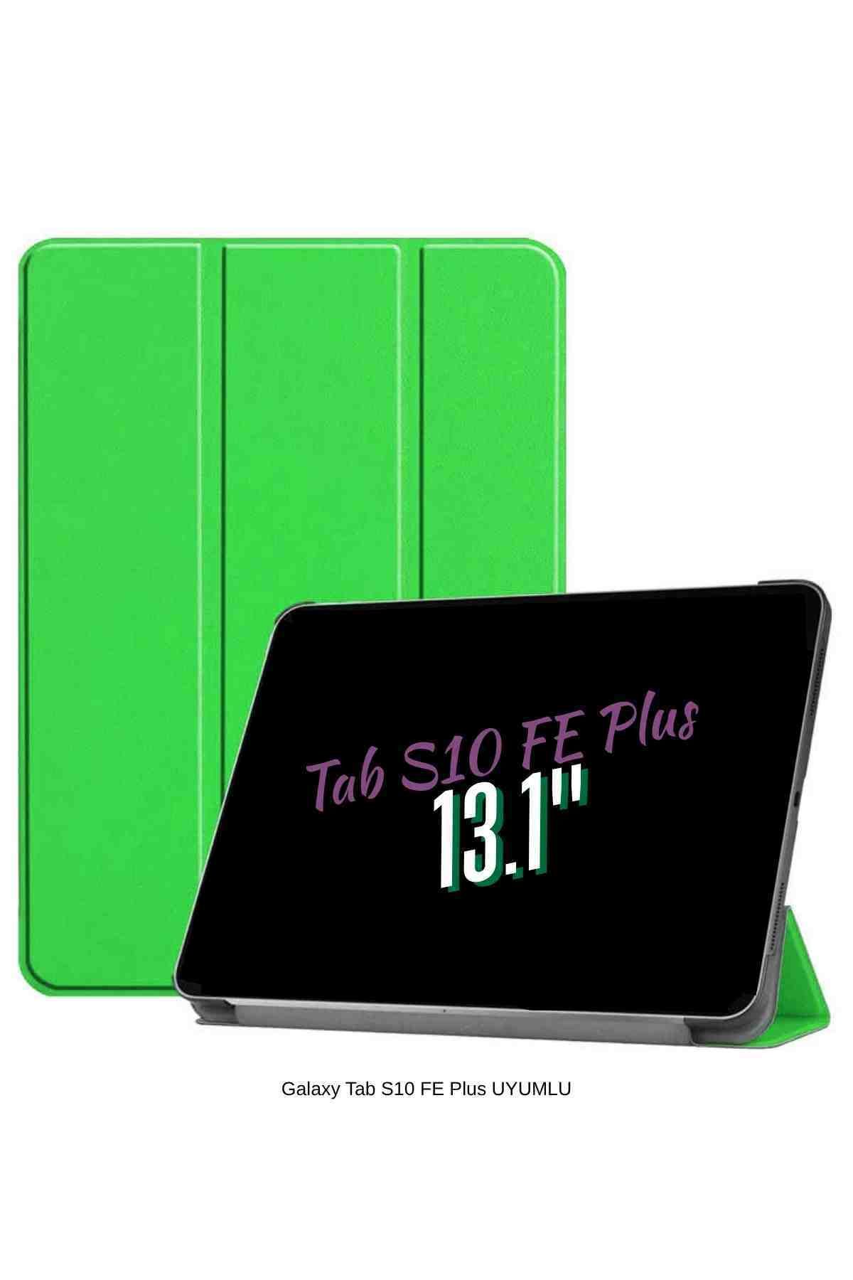 Fuchsia Galaxy Tab S10 FE Plus Uyumlu 13.1" Katlanabilen Standlı Smart Cover Akıllı Tablet Kılıfı