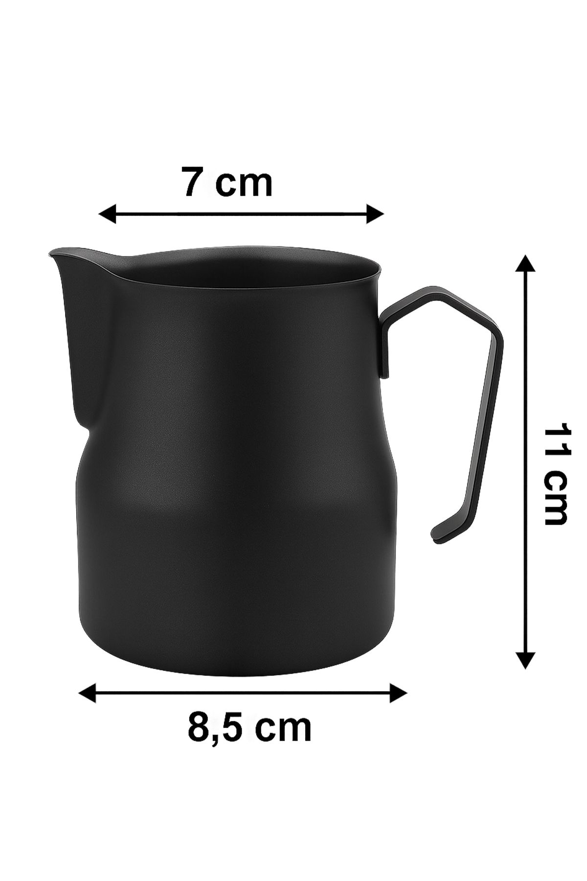 VODİNOX Barista Süt Potu Paslanmaz Çelik Barista Pitcher Milk Jug Progear Kahve Espresso 500 ml Pro Siyah