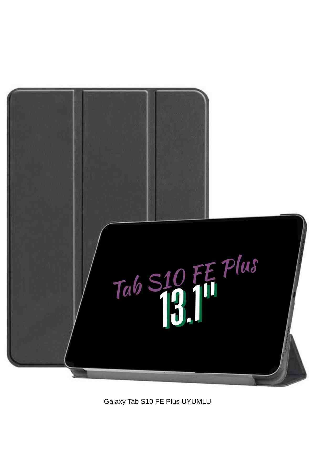 Fuchsia Galaxy Tab S10 FE Plus Uyumlu 13.1" Katlanabilen Standlı Smart Cover Akıllı Tablet Kılıfı