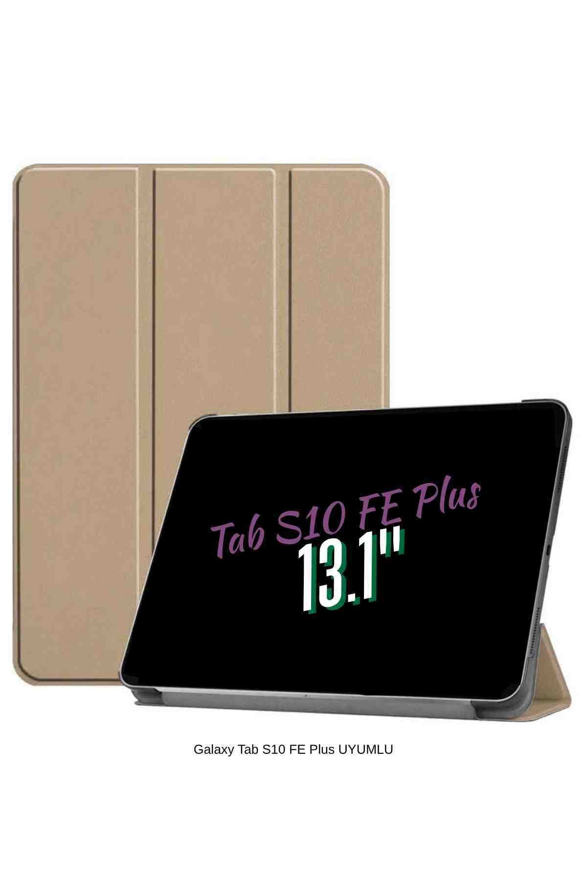 Fuchsia Galaxy Tab S10 FE Plus Uyumlu 13.1" Katlanabilen Standlı Smart Cover Akıllı Tablet Kılıfı