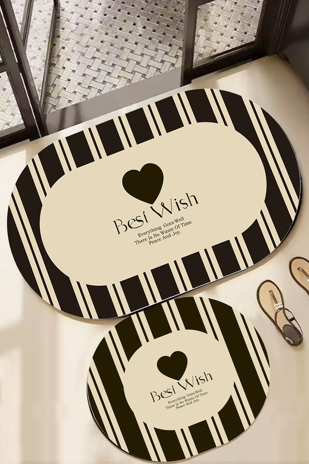 Chilai Home Best Wish 2'li Banyo Paspas Seti Takımı, Kaydırmaz Tabanlı Djtbanyo