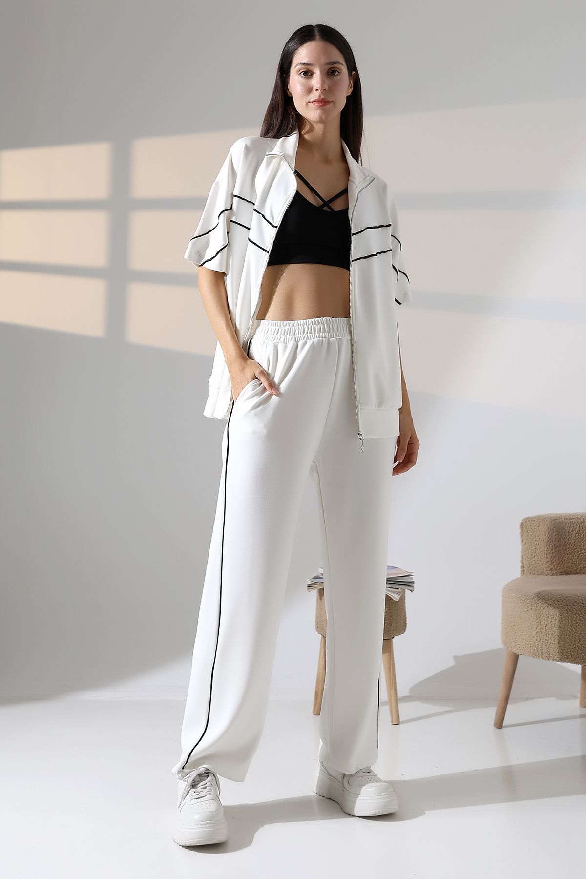 moda paketi BİYELİ FERMUARLI ALT ÜST TAKIM