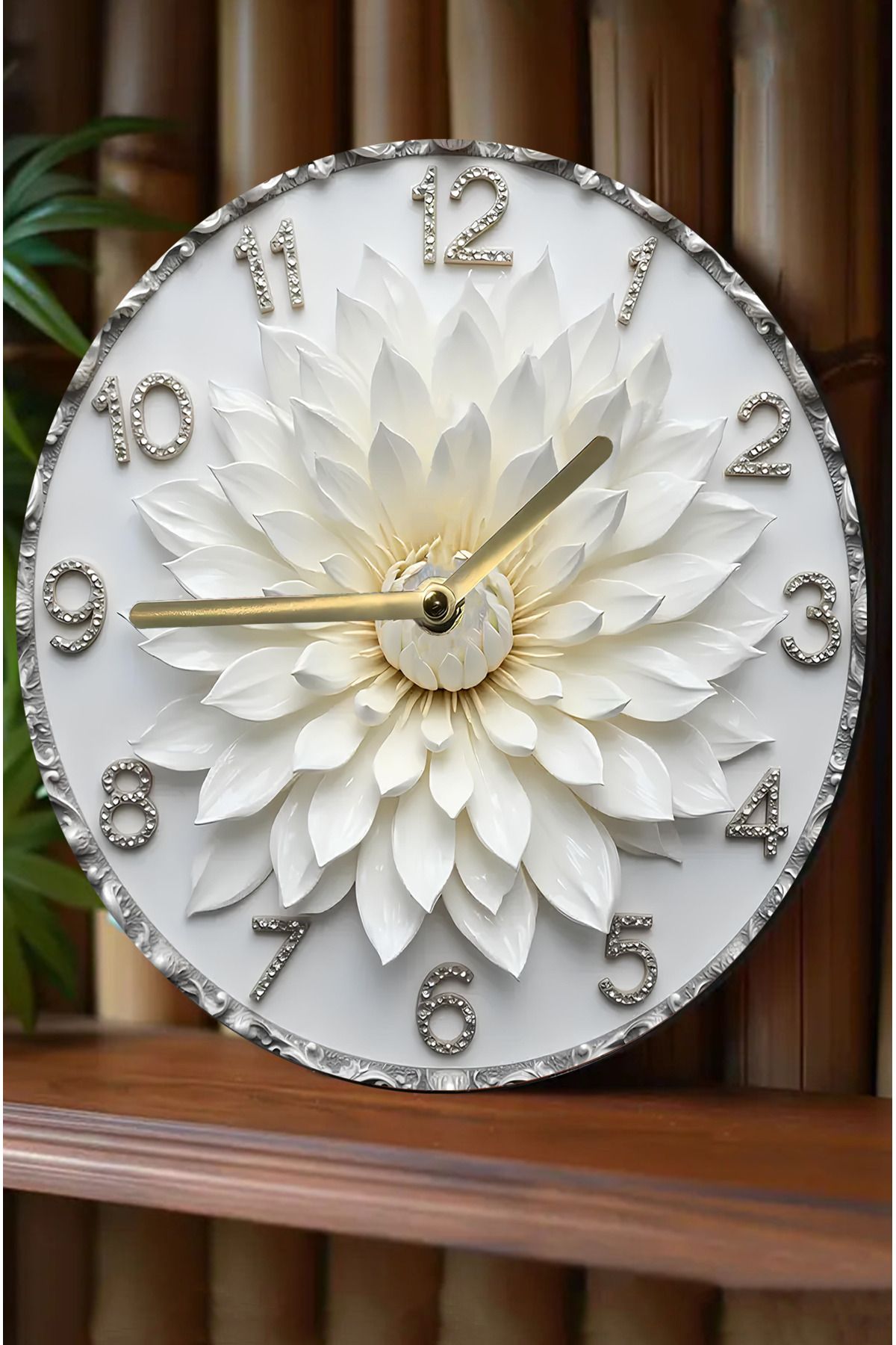 kutuTR 🕊️ Zarafetin Zamanla Buluştuğu Nokta – İnci Beyazı 3D Duvar Saati 🌸✨ sdw277