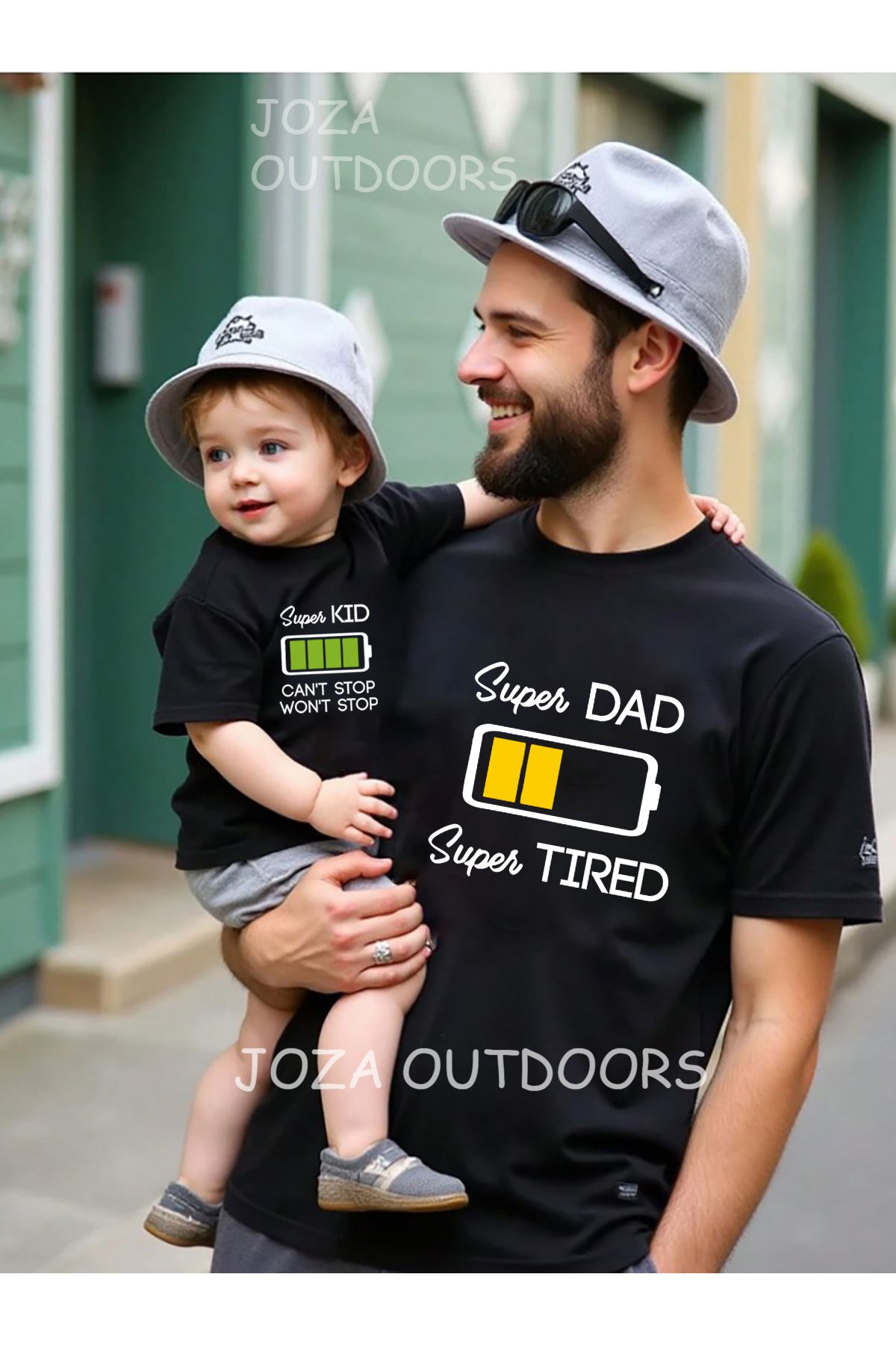 Jobia Outdoors Battery Batarya Baskılı Oversize Tshirt Anne & Baba & Çocuk Kız-Erkek Kombini ( TEK ÜRÜN FİYATIDIR )