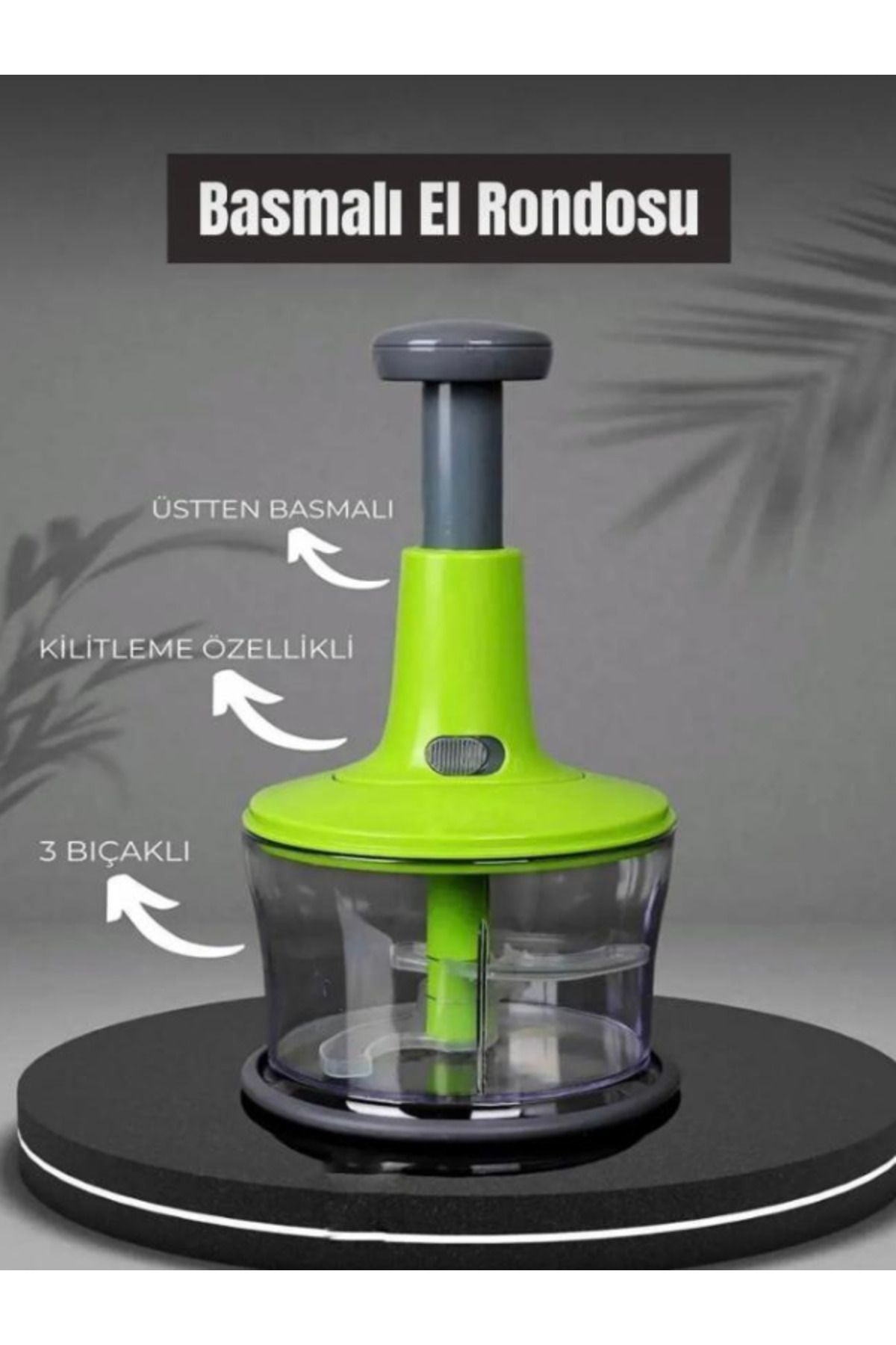 değer Üstten Basmalı El Rondosu Pratik Doğrayıcı 3 Bıçaklı Özel Üretim El Robotu