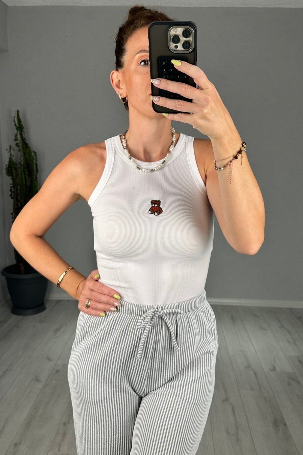lady special Ayıcık Baskılı Kaşkorse Atlet