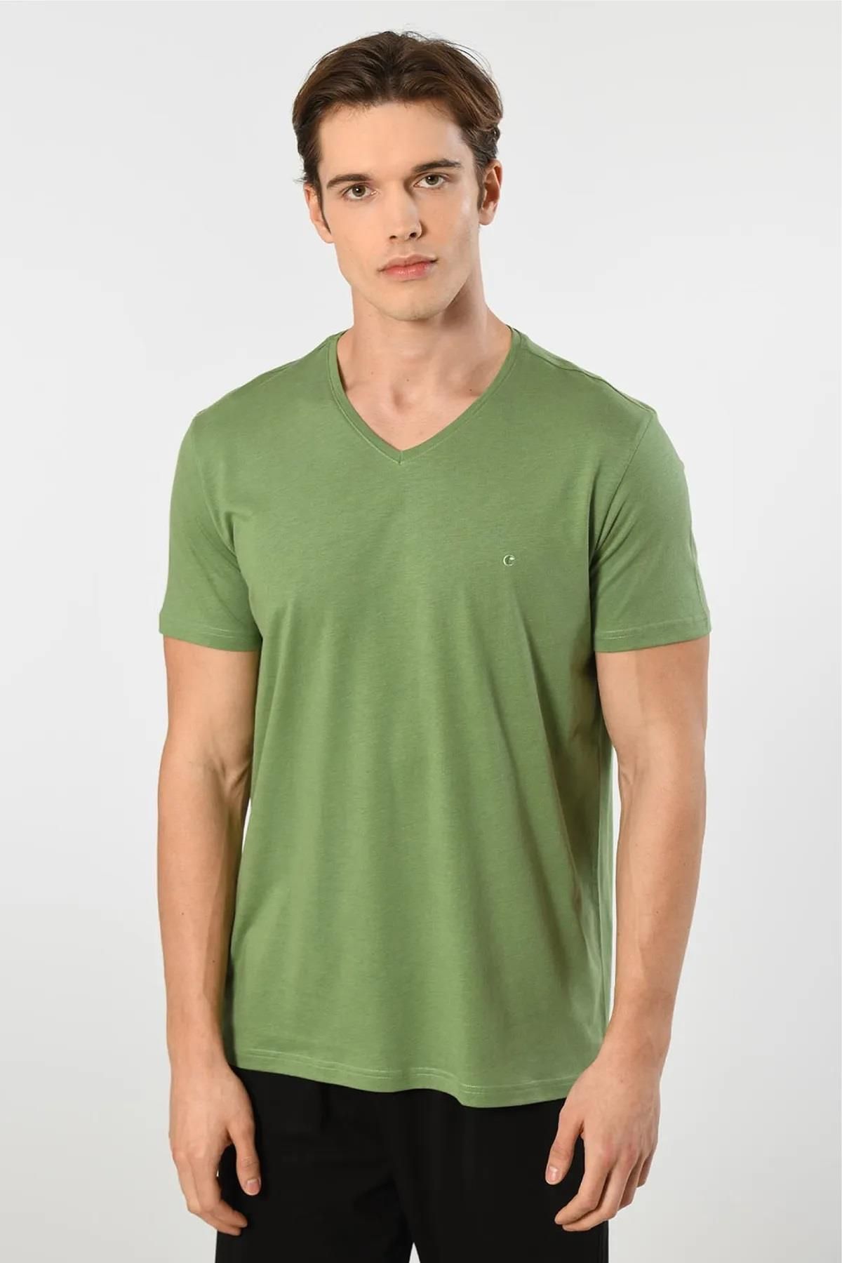 Cacharel V Yaka T-shirt ve Cepli Pijama Takım, %50 Pamuk %50 Modal