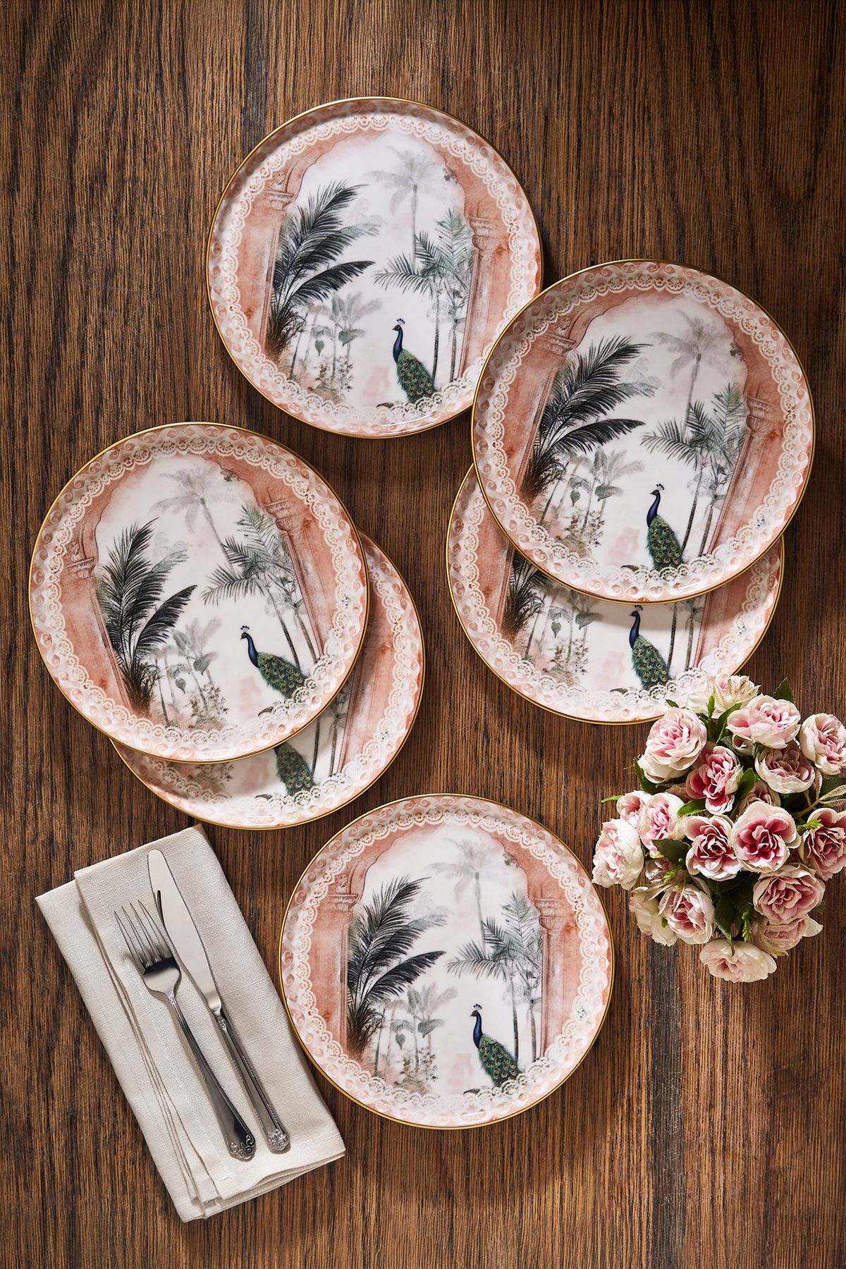 Fecra Peacock 6 Parça Pasta Tabağı Seti