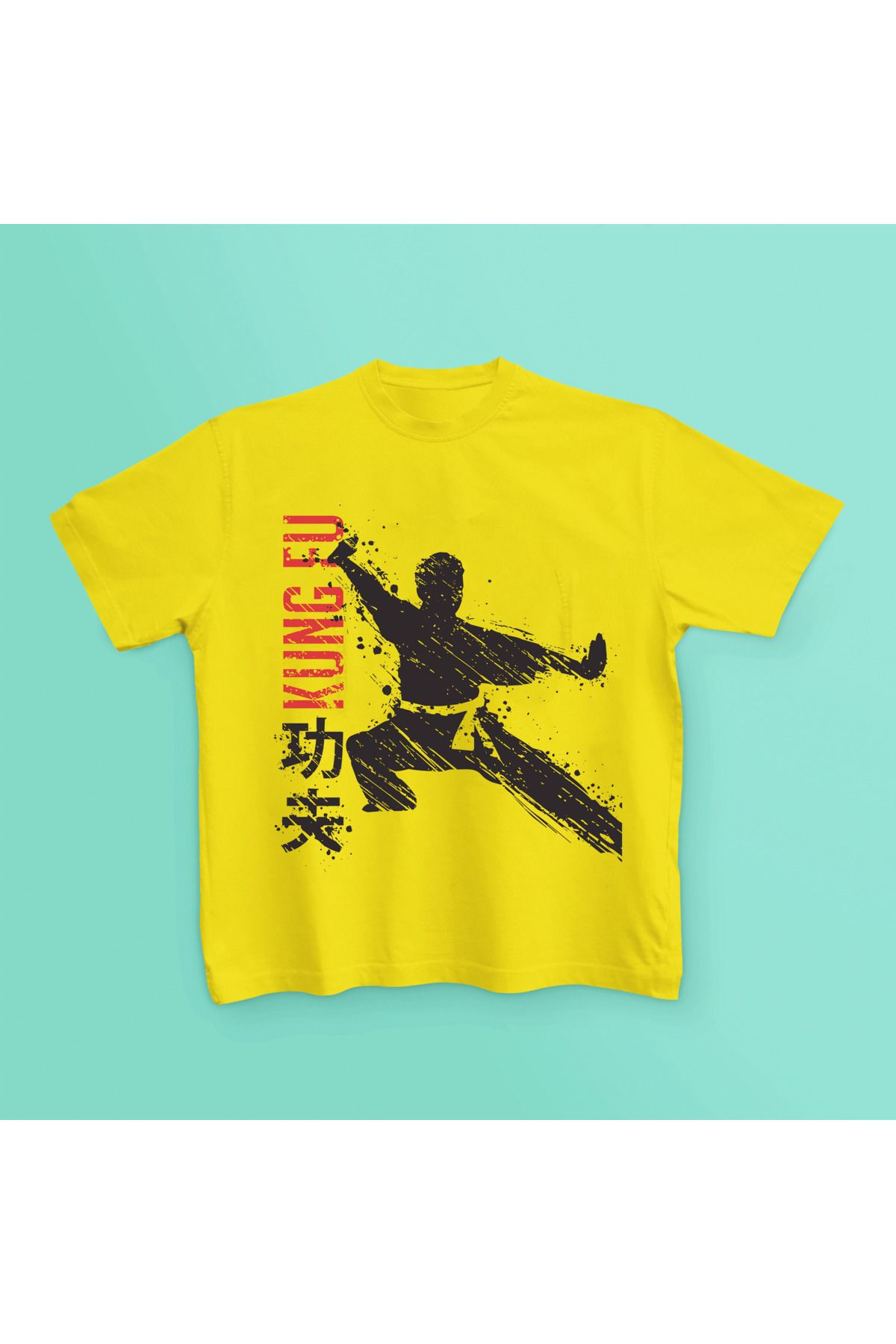 MAGORS KUNG-FU BASKILI PAMUKLU KISA KOLLU GENÇ VE ÇOCUK TSHIRT