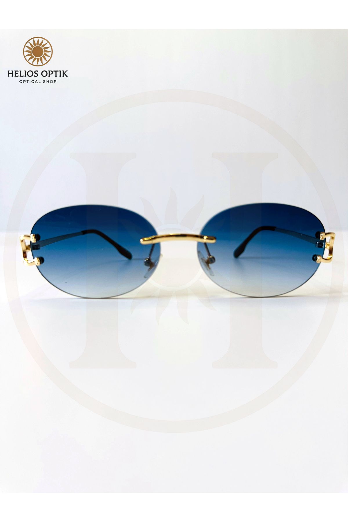 Helios Optik "Minimal Edge" Çerçevesiz Oval Unisex Güneş Gözlüğü