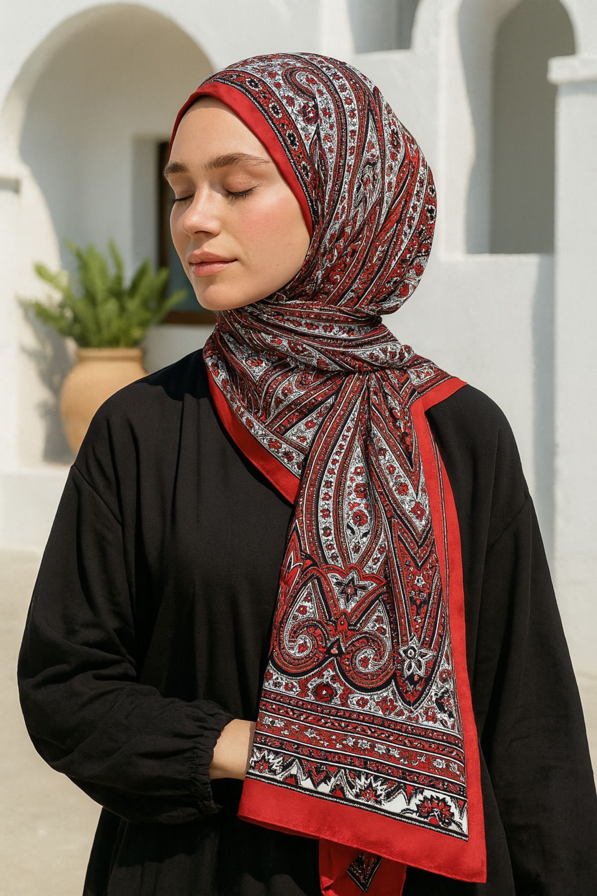 Nuva Land Etnik Desenli Pamuk Şal | Soft Dokulu Seri