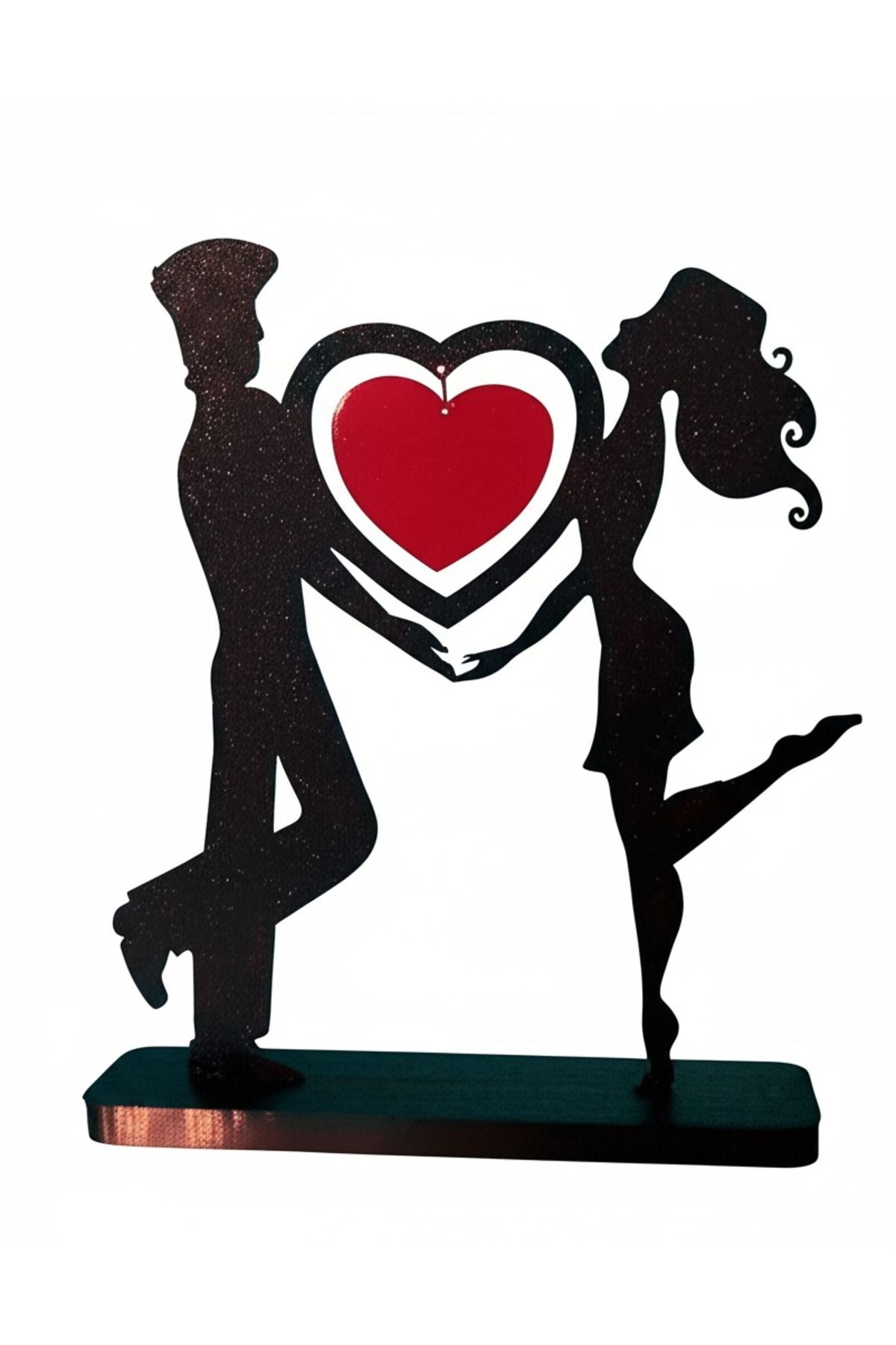 FAMEMUS ACCESSORY Romantik Çift Silüetli 3D Biblo - Dekoratif Aksesuar